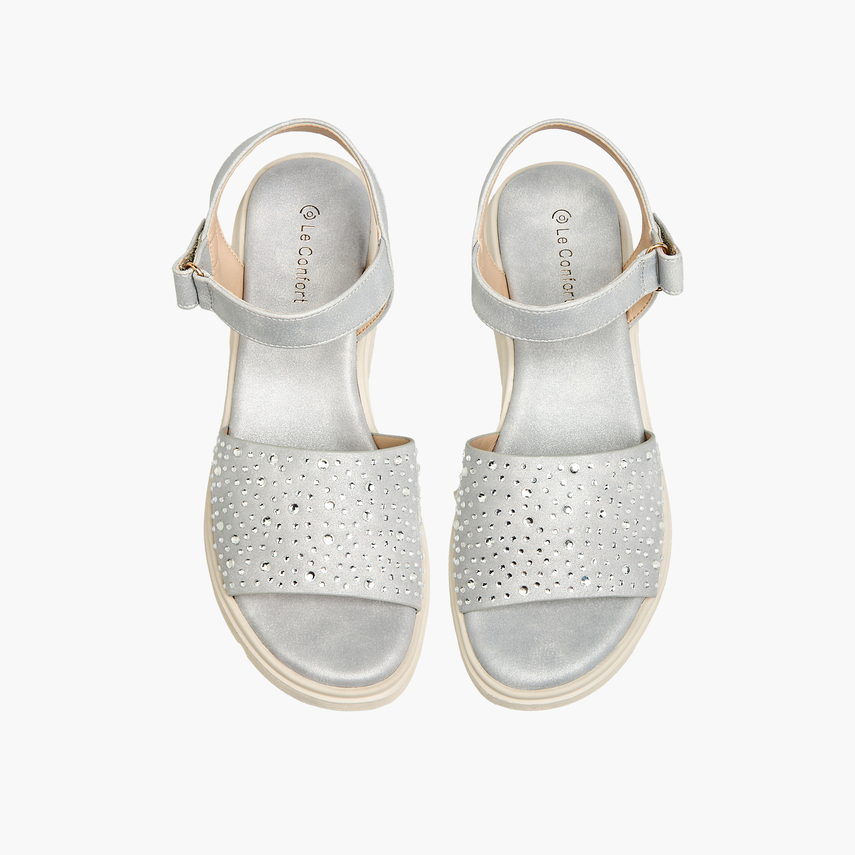 صندل نسائي مزين بكعب عريض من لو كونفورت-women-shoes-sandals-heeled-image-1
