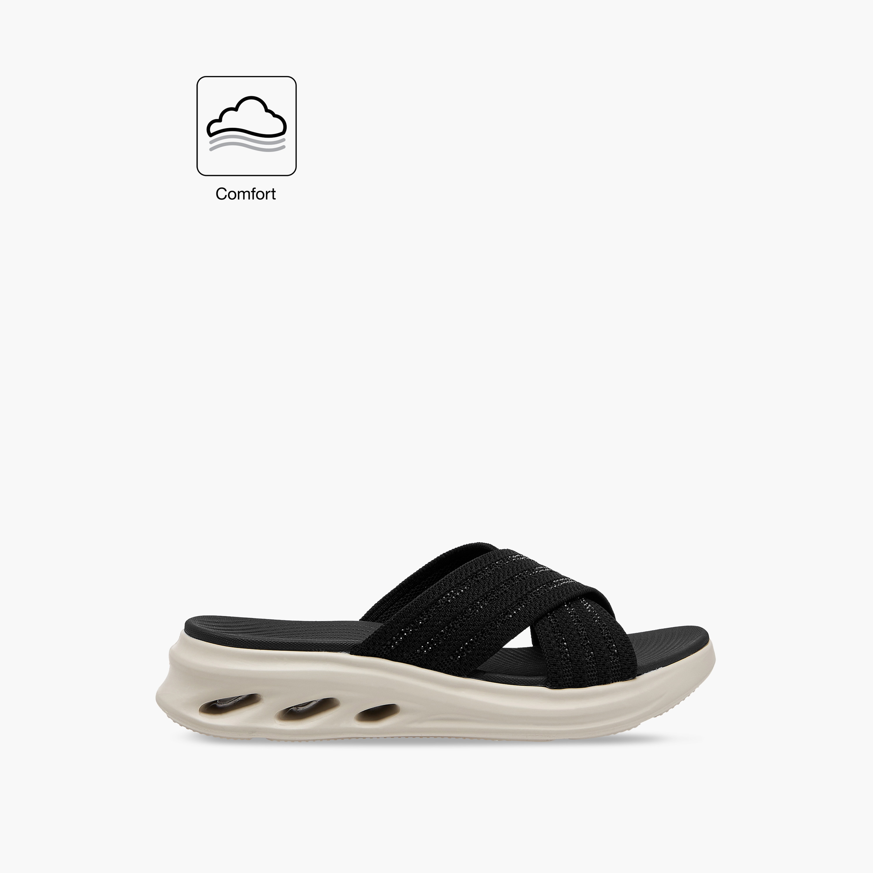 Le Confort Flyknit Embellished Cross Strap Slip-On Comfort Sandals-women-shoes-flats-sandals-image-2
