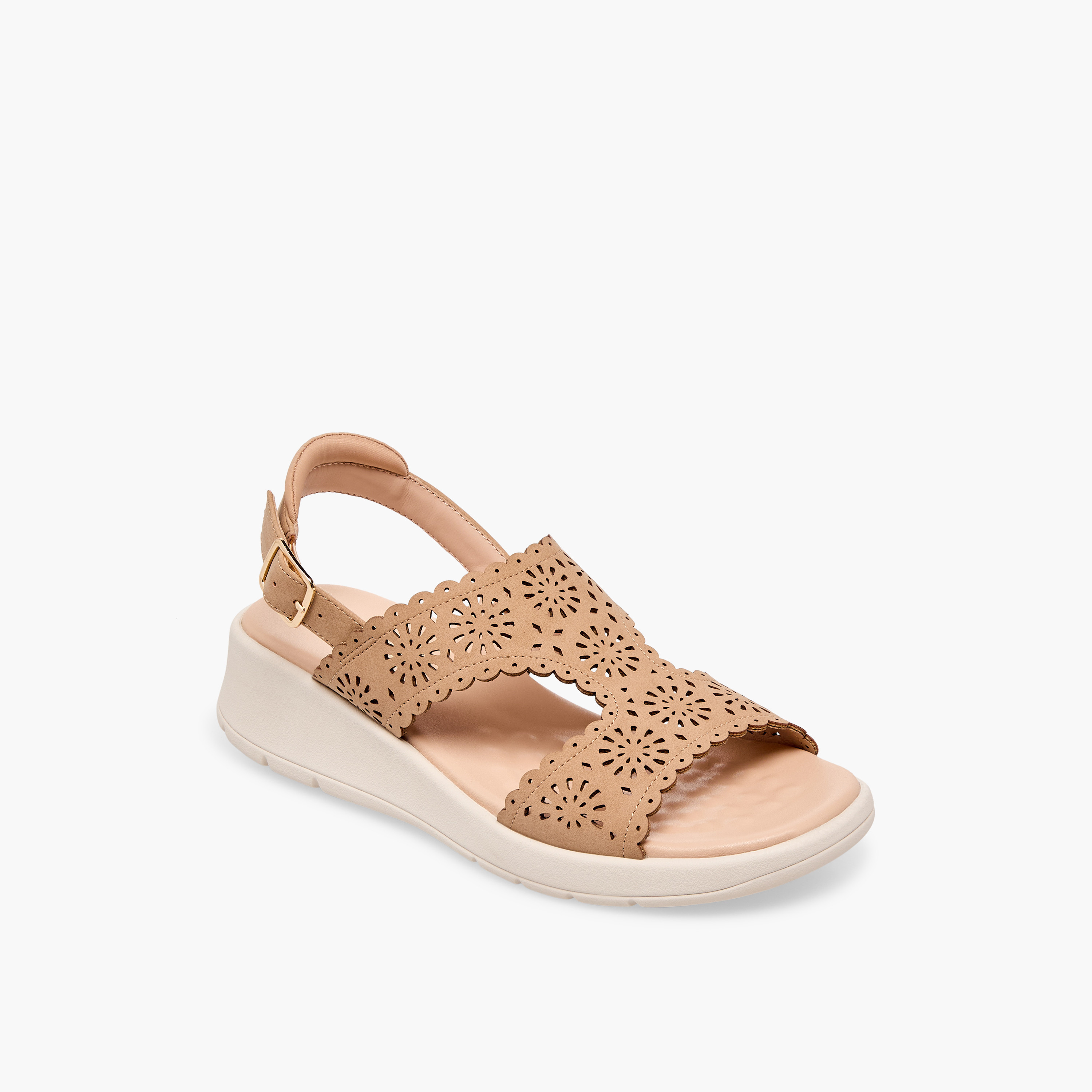 Le Confort Women Laser Cut Strap Sandals-women-shoes-sandals-heeled-image-2