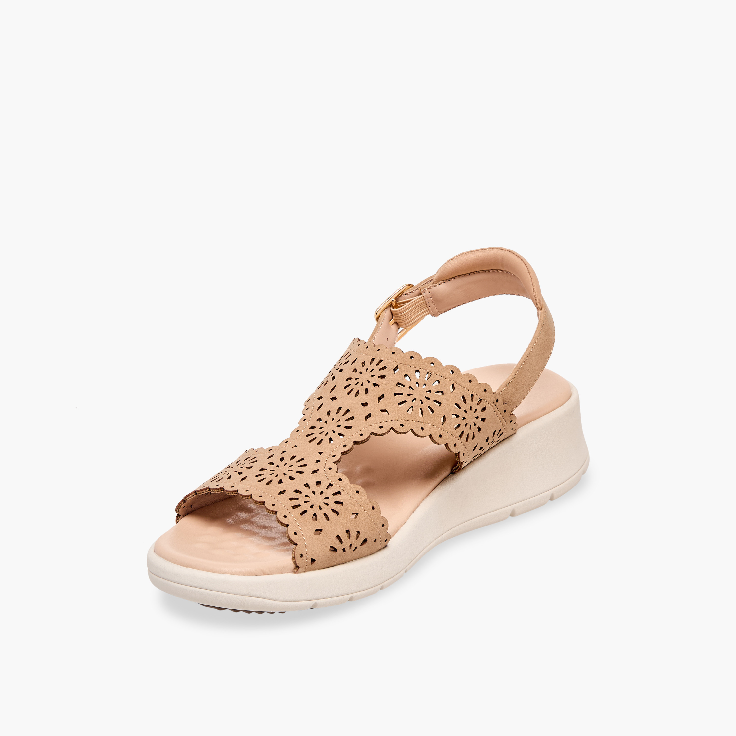 Le Confort Women Laser Cut Strap Sandals-women-shoes-sandals-heeled-image-4