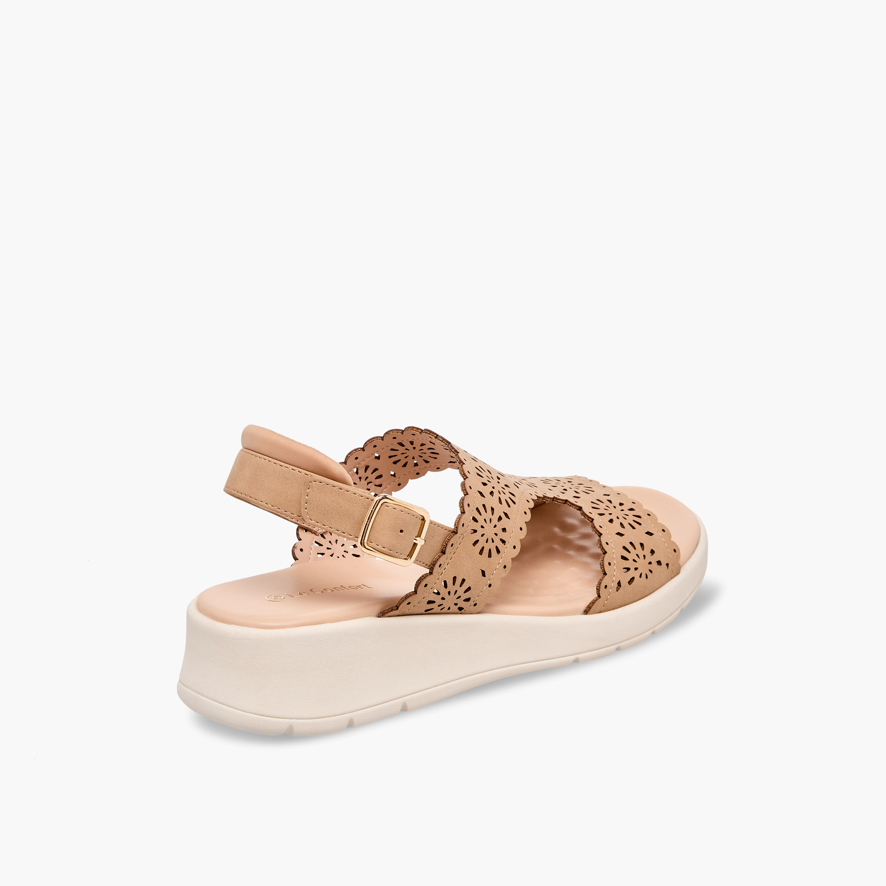 Le Confort Women Laser Cut Strap Sandals-women-shoes-sandals-heeled-image-6