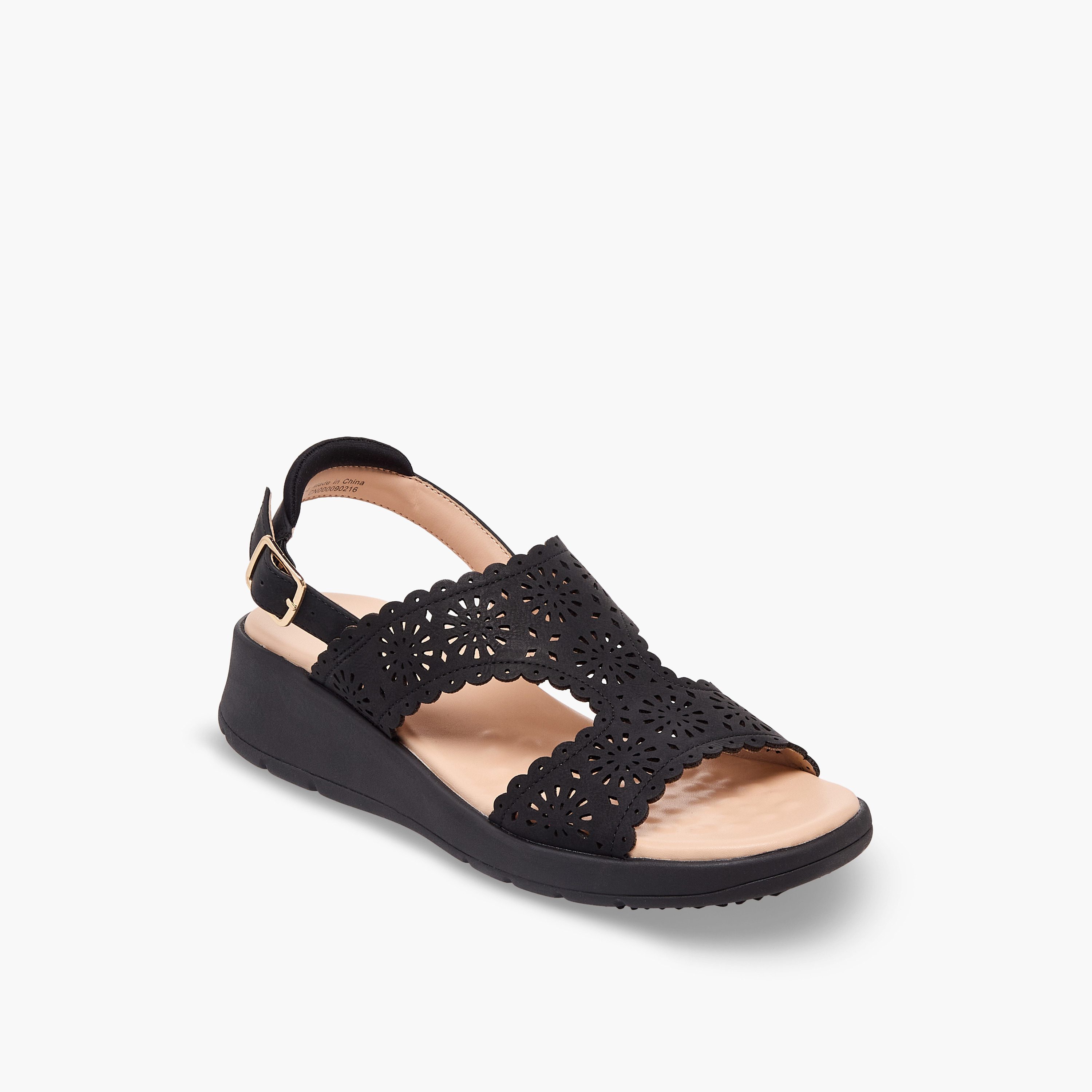 Le Confort Women Laser Cut Strap Sandals-women-shoes-sandals-heeled-image-2
