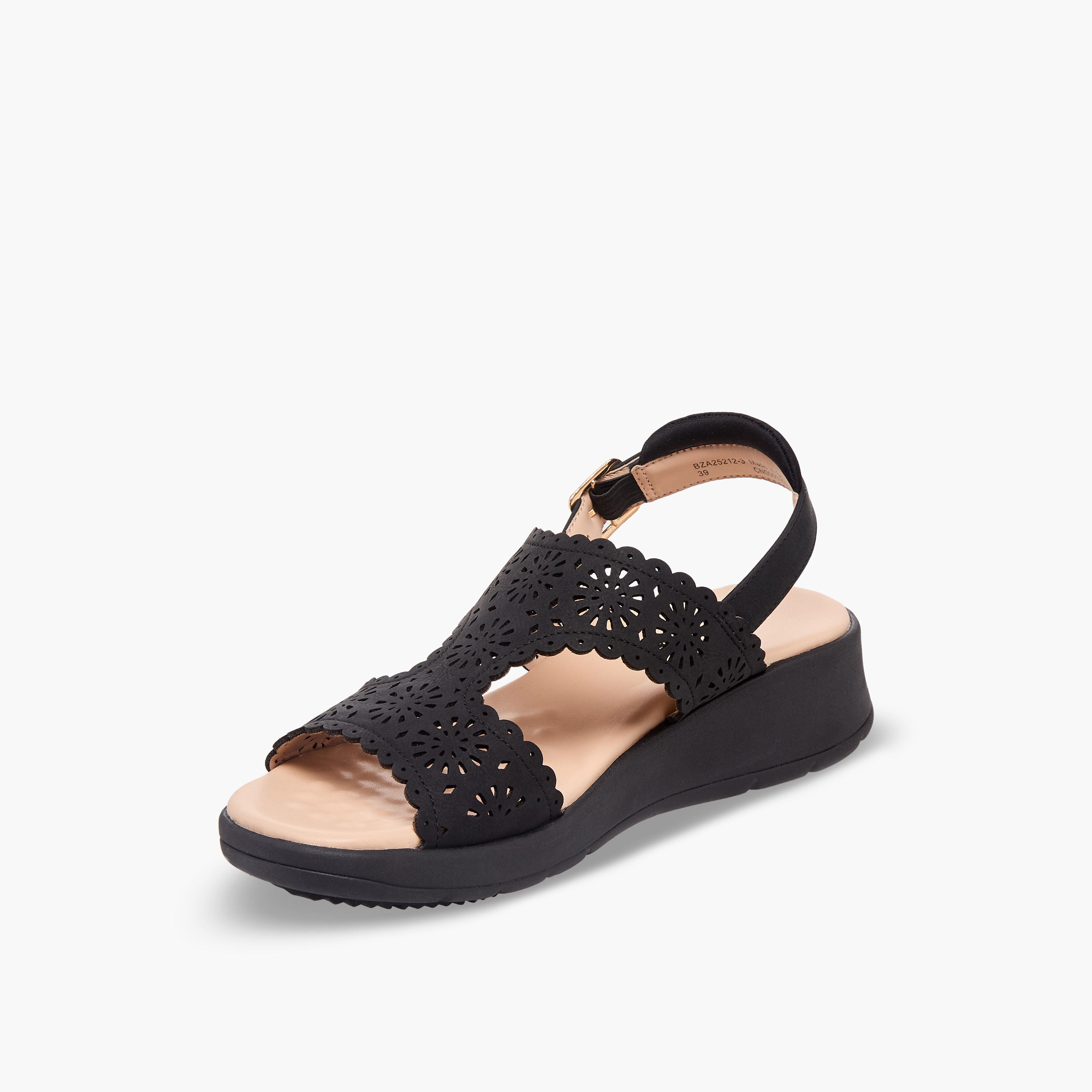 Le Confort Women Laser Cut Strap Sandals-women-shoes-sandals-heeled-image-4