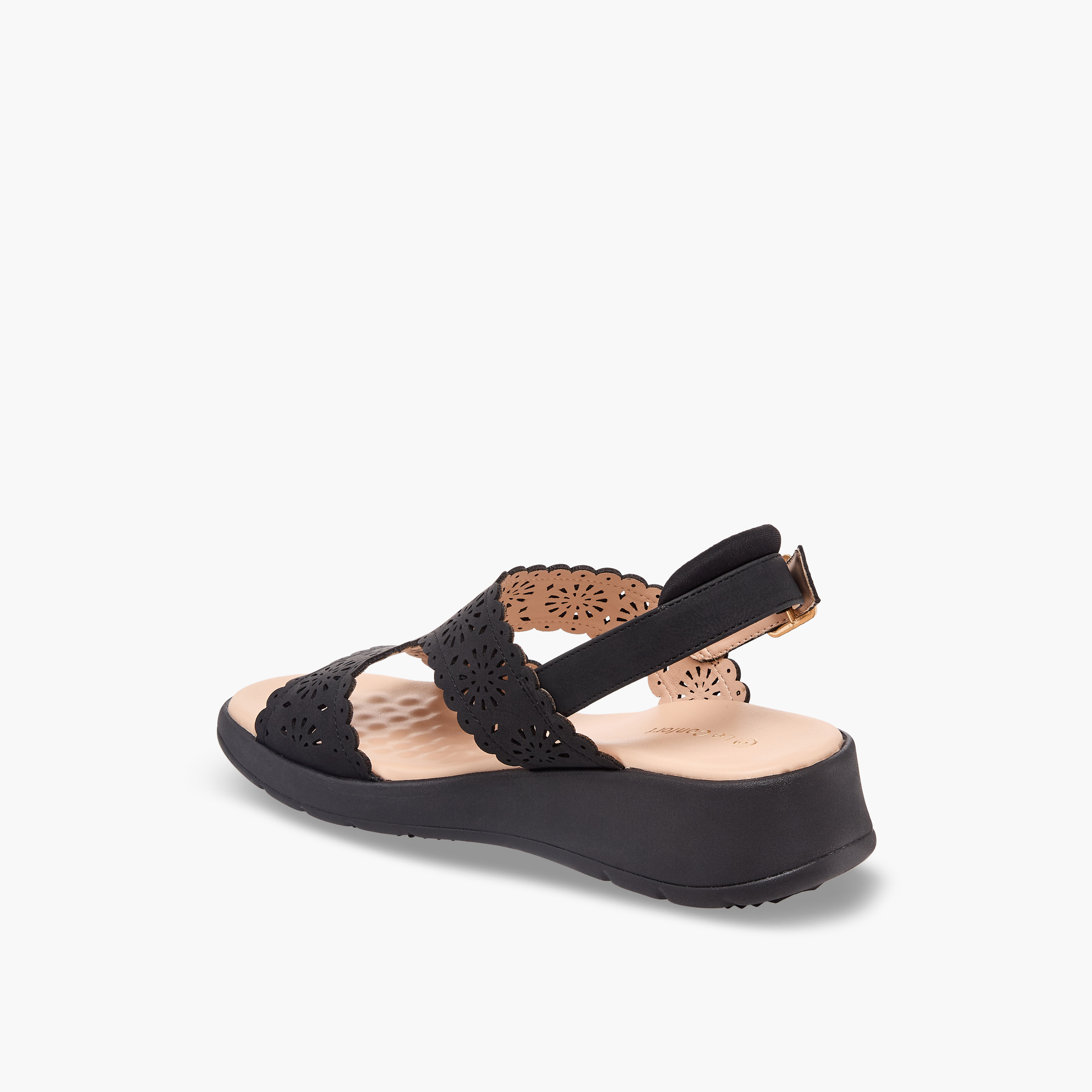 Le Confort Women Laser Cut Strap Sandals-women-shoes-sandals-heeled-image-5