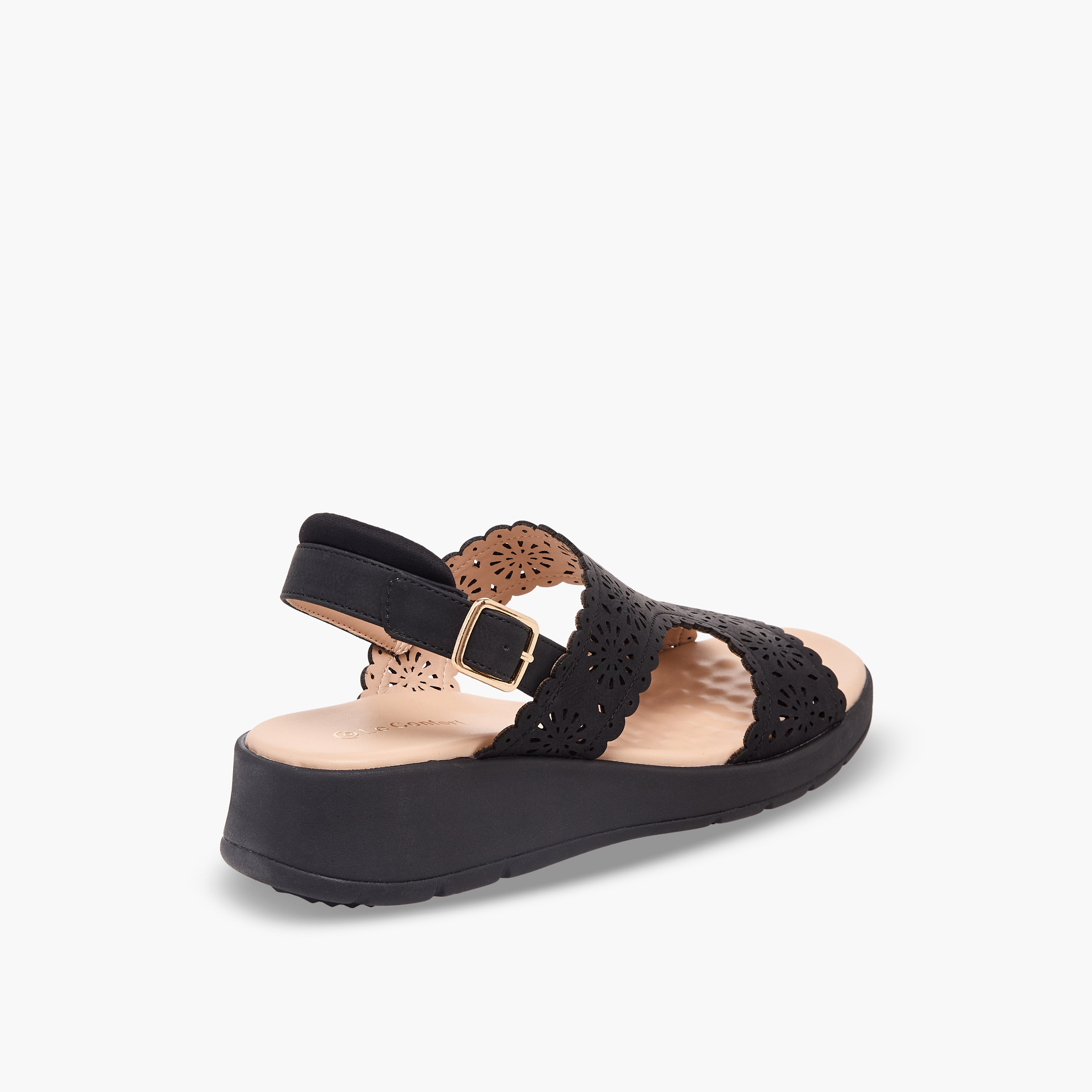 Le Confort Women Laser Cut Strap Sandals-women-shoes-sandals-heeled-image-6
