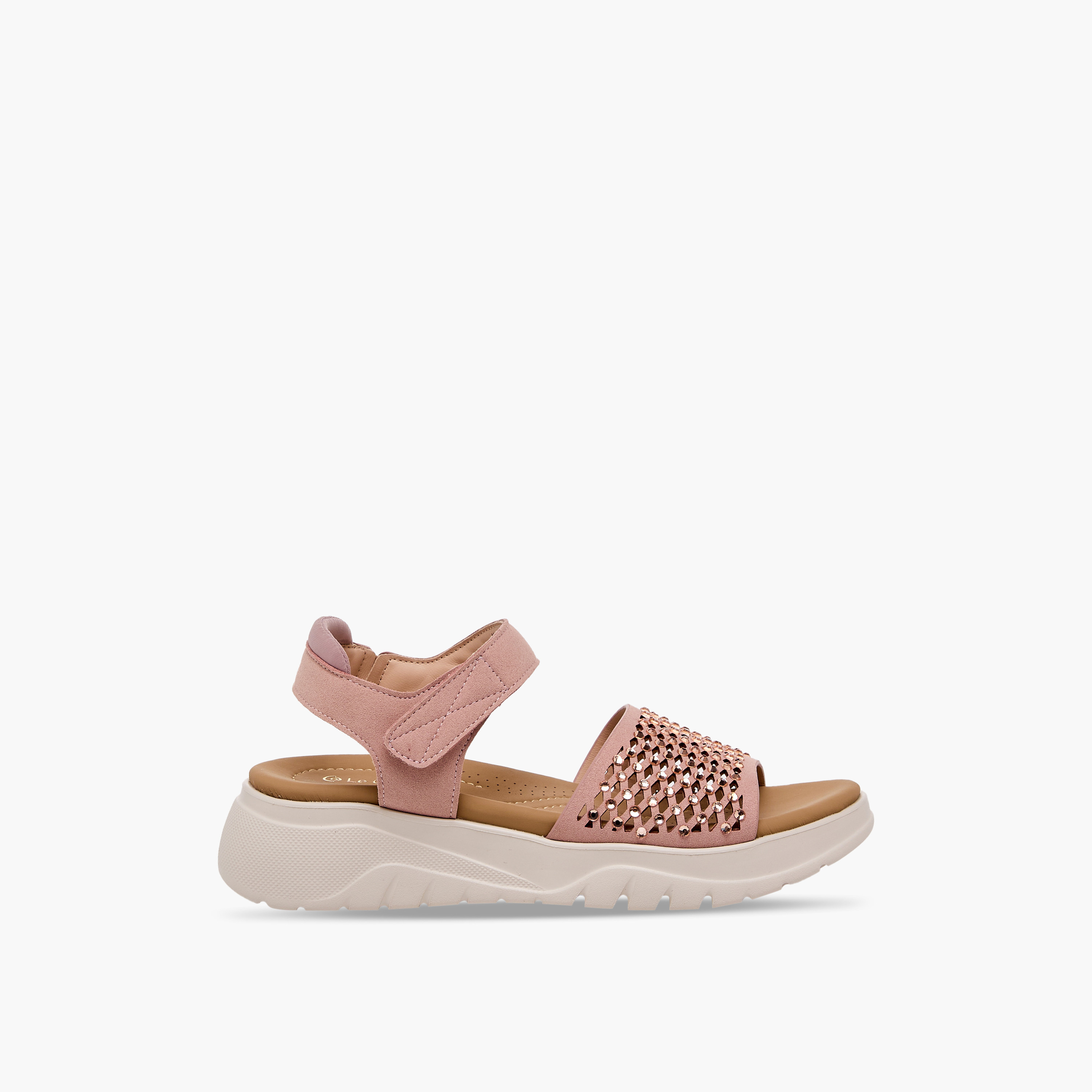 صندل مريح مزين بأحجار لامعة للنساء من لو كونفورت-women-shoes-sandals-heeled-image-3