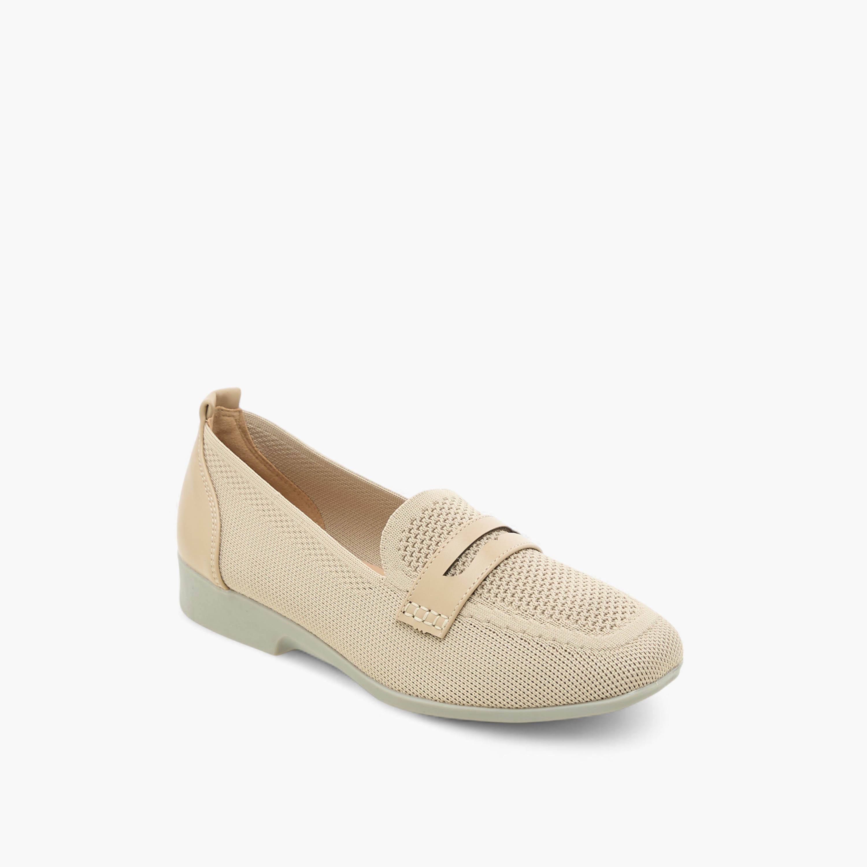 Le Confort Flyknit Textured Slip-On Loafers with Platform Heels-women-shoes-loafersandmoccasins-image-2