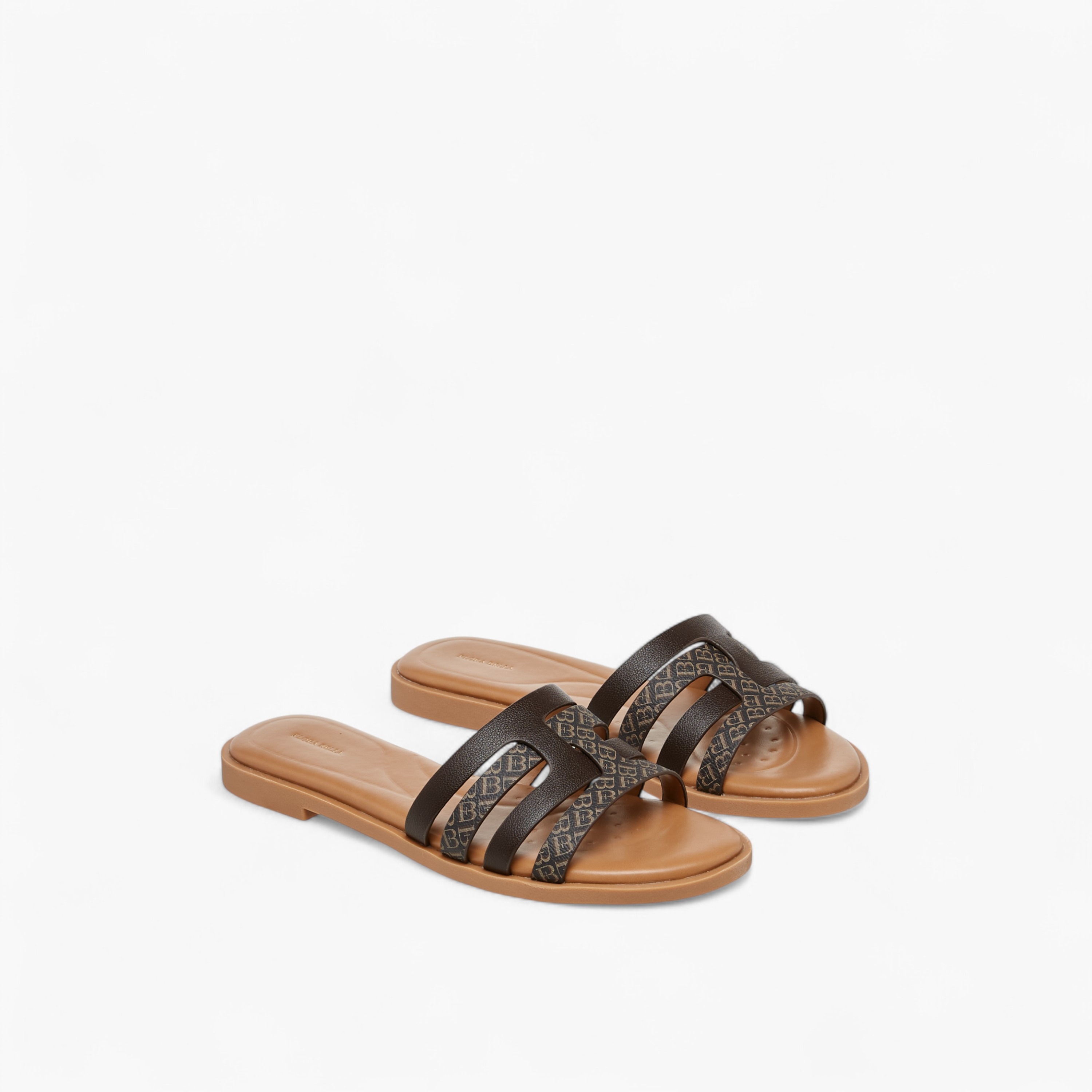 Flora Bella Monogram Print Slip-On Sandals-women-shoes-flats-sandals-image-1