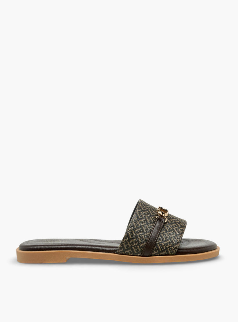 صندل سهل الارتداء بطبعات مونوجرام للنساء من فلورا بيلا-women-shoes-flats-sandals-image-4