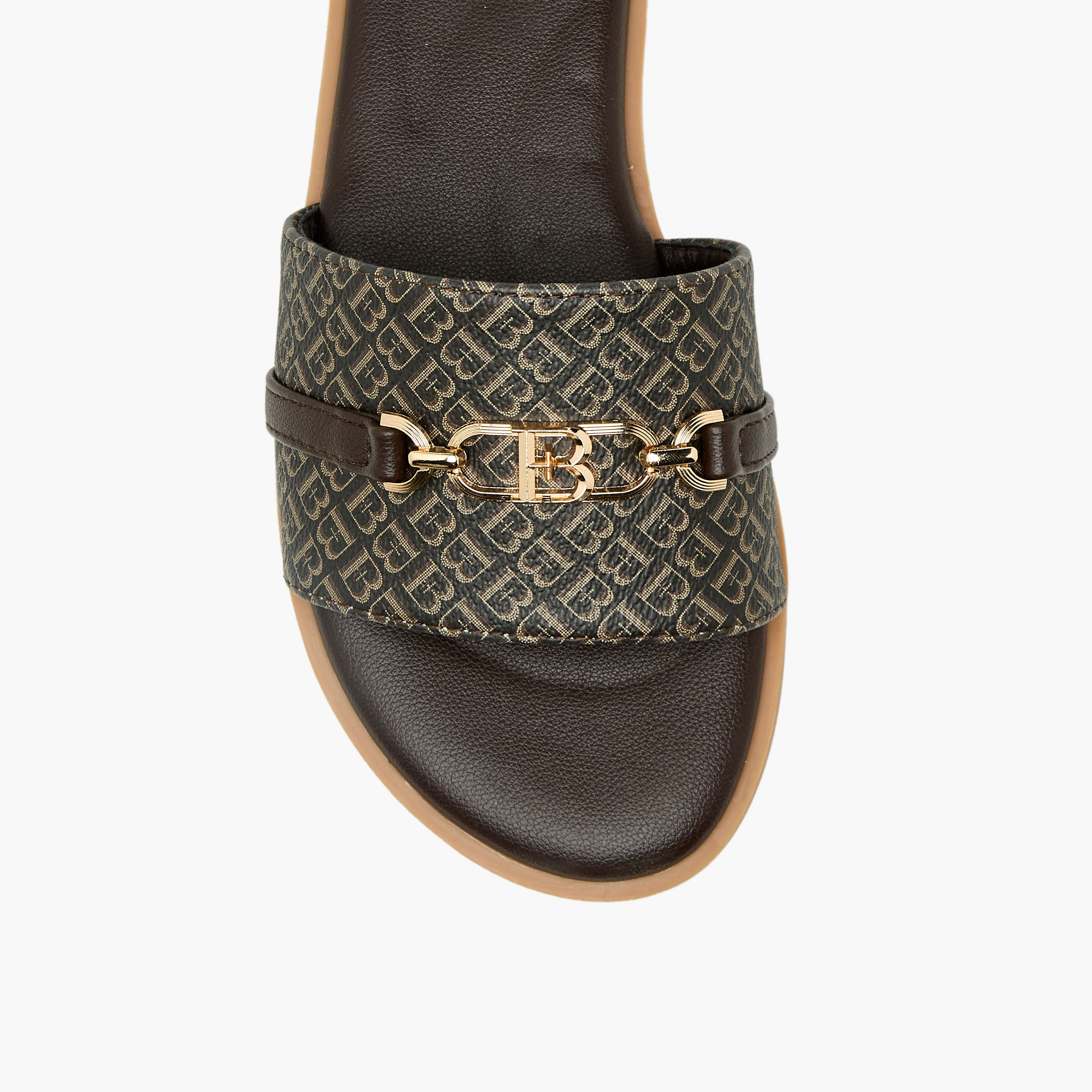 صندل سهل الارتداء بطبعات مونوجرام للنساء من فلورا بيلا-women-shoes-flats-sandals-image-5