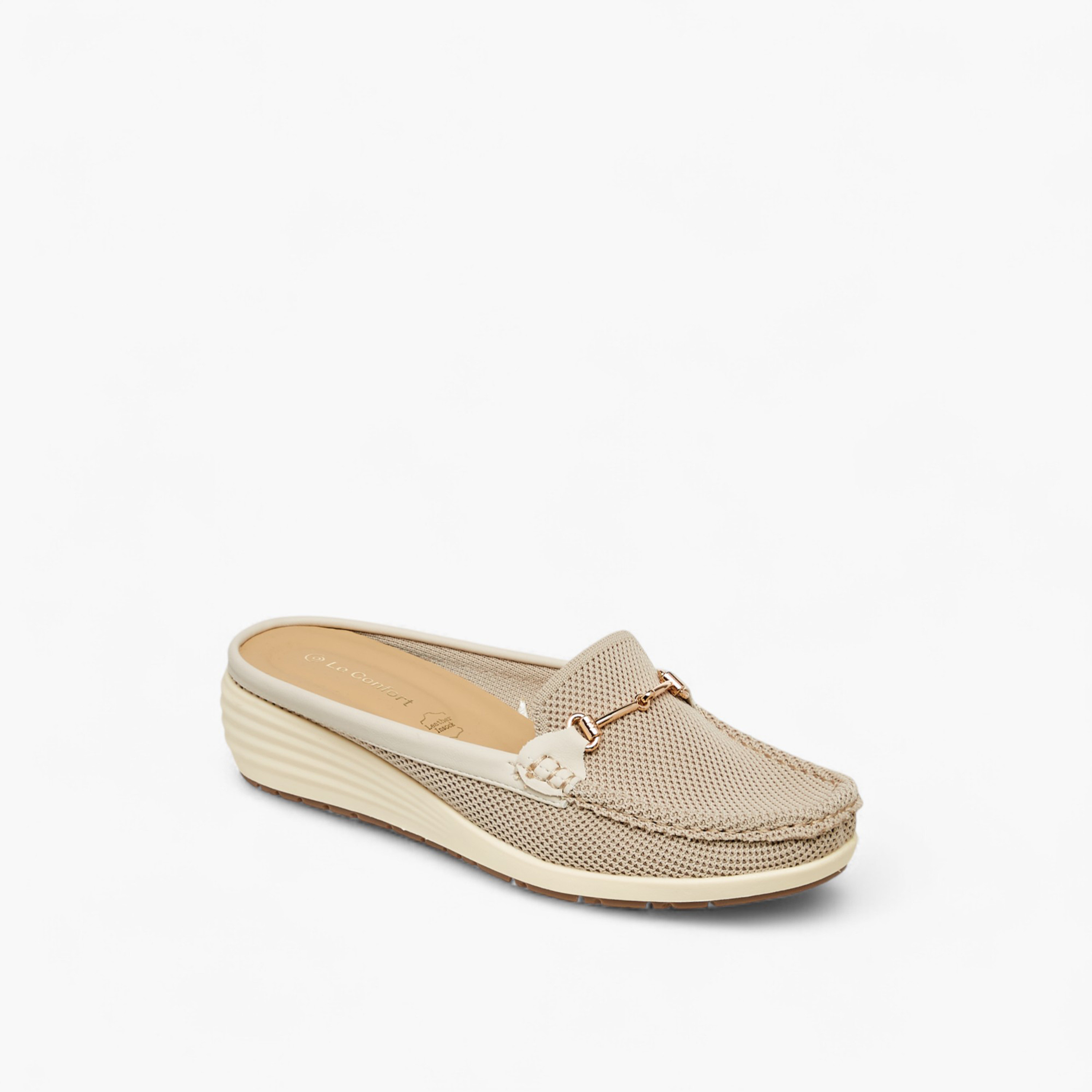 Le Confort Metal Accent Flyknit Slip-On Mules with Wedge Heels-women-shoes-sandals-heeled-image-2
