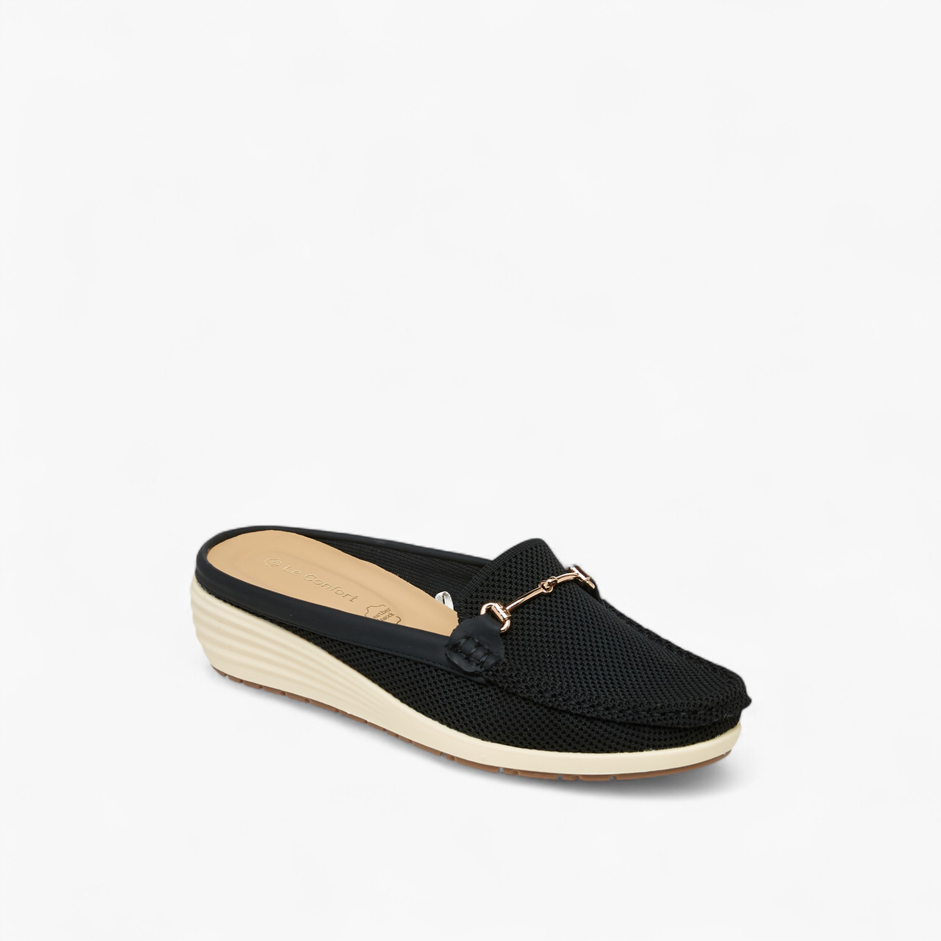 Le Confort Metal Accent Flyknit Slip-On Mules with Wedge Heels-women-shoes-sandals-heeled-image-2