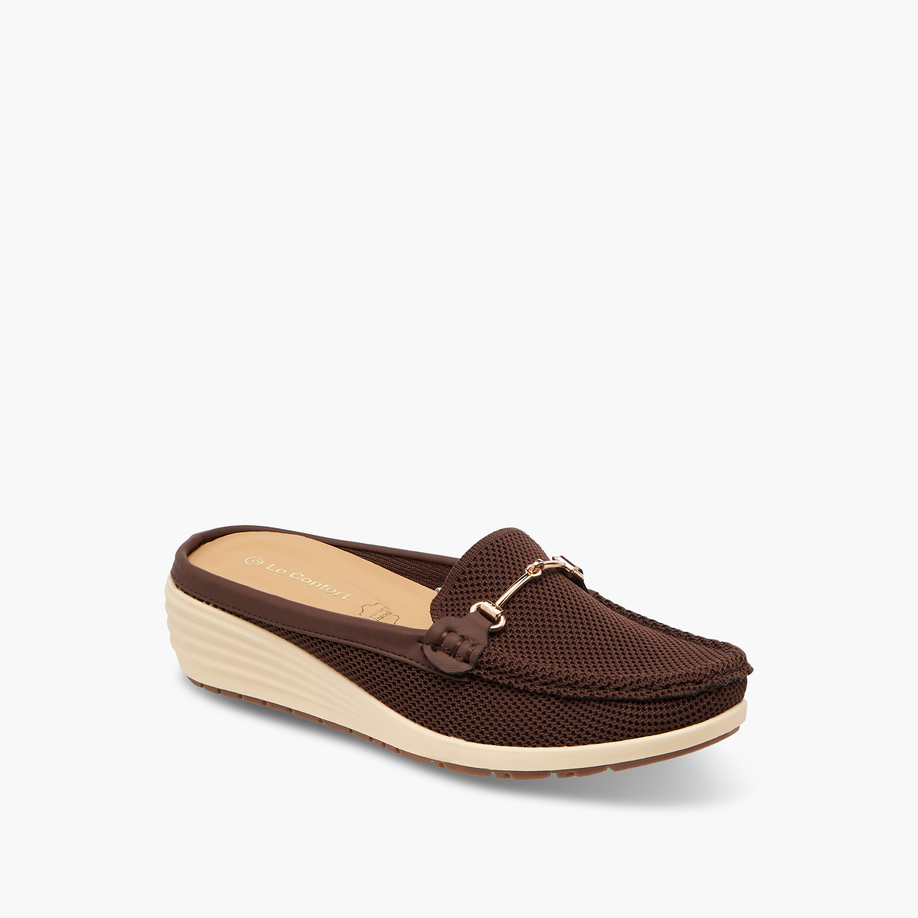 Le Confort Metal Accent Flyknit Slip-On Mules with Wedge Heels-women-shoes-sandals-heeled-image-2