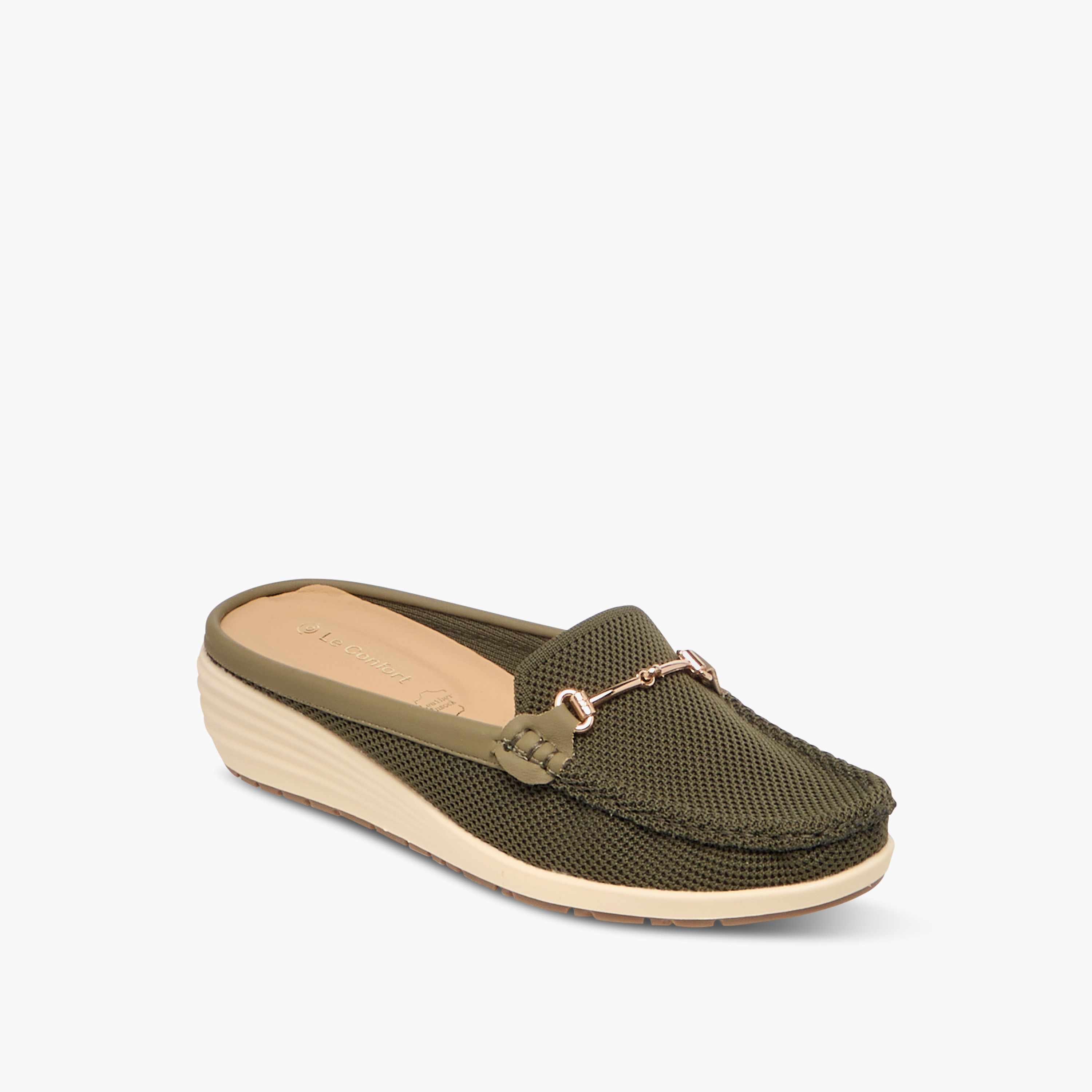 Le Confort Metal Accent Flyknit Slip-On Mules with Wedge Heels-women-shoes-sandals-heeled-image-2