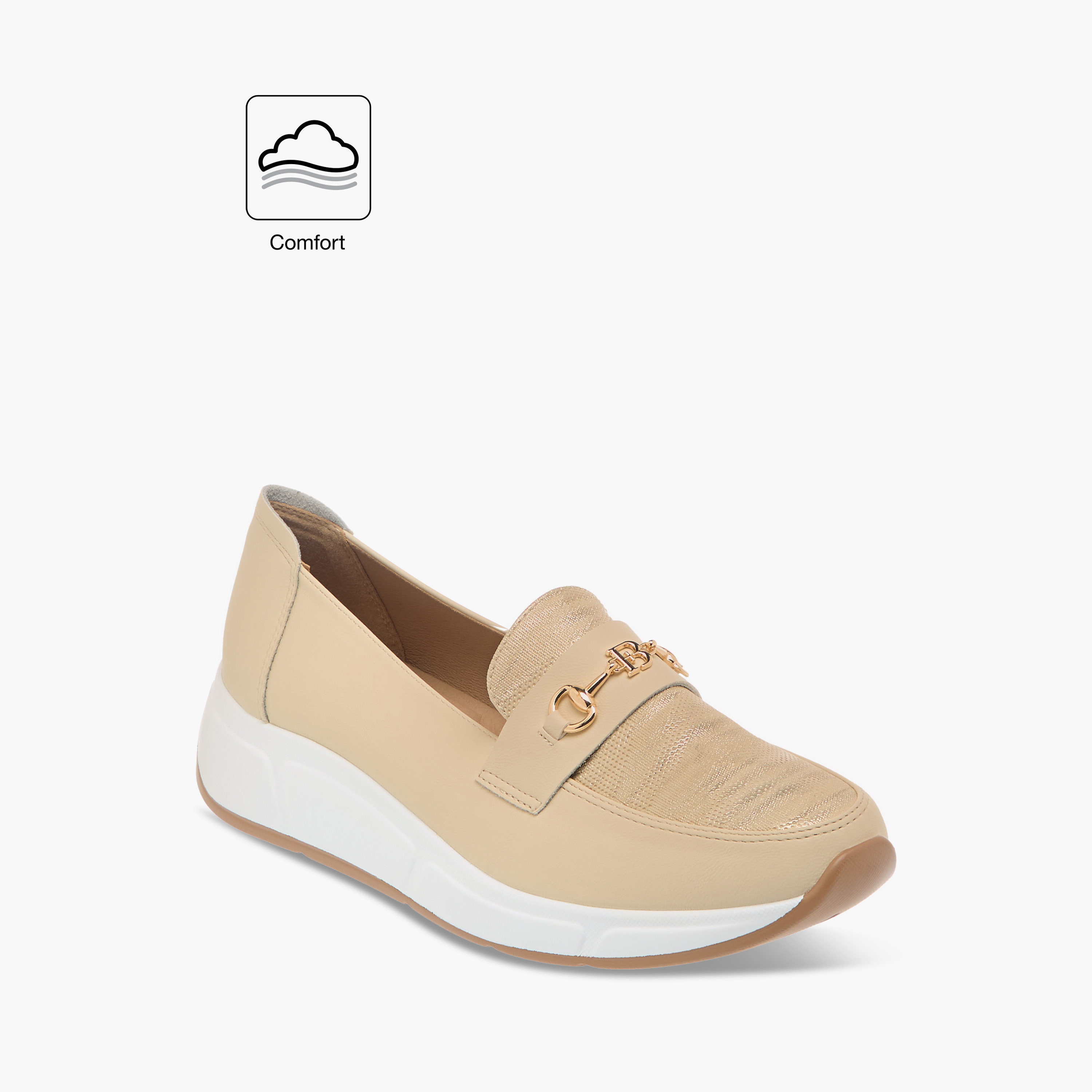 حذاء مريح بارز الملمس بكعب ويدج وزينة معدنية من فلورا بيلا-women-shoes-loafersandmoccasins-image-2