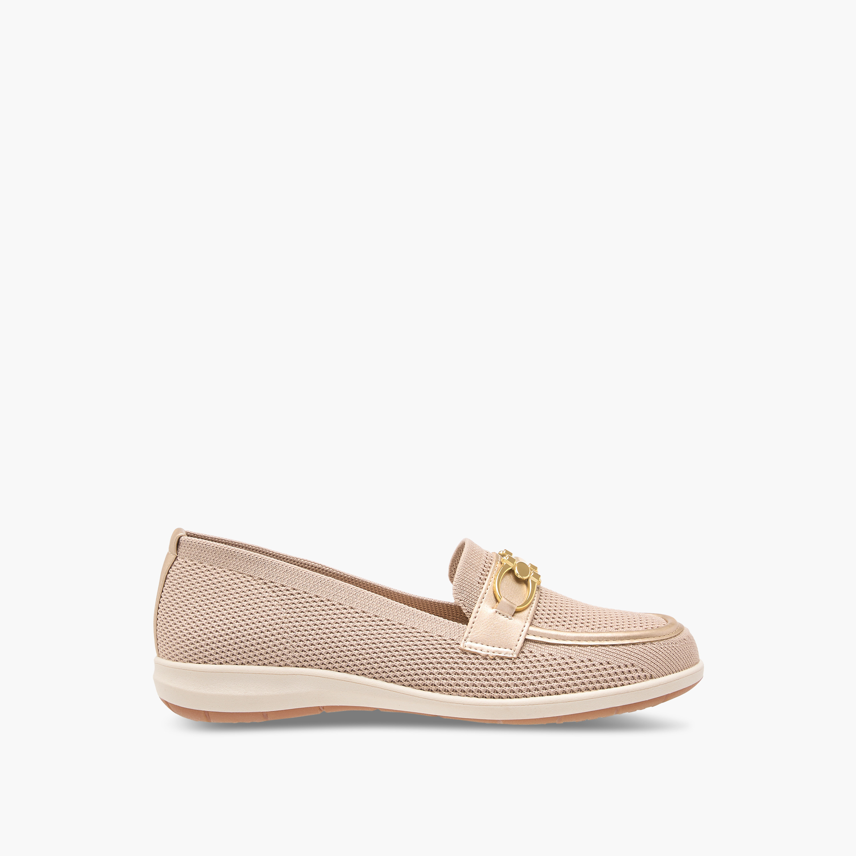 Flora Bella Textured Slip-On Loafers with Buckle Accent-women-shoes-flats-loafers-image-3