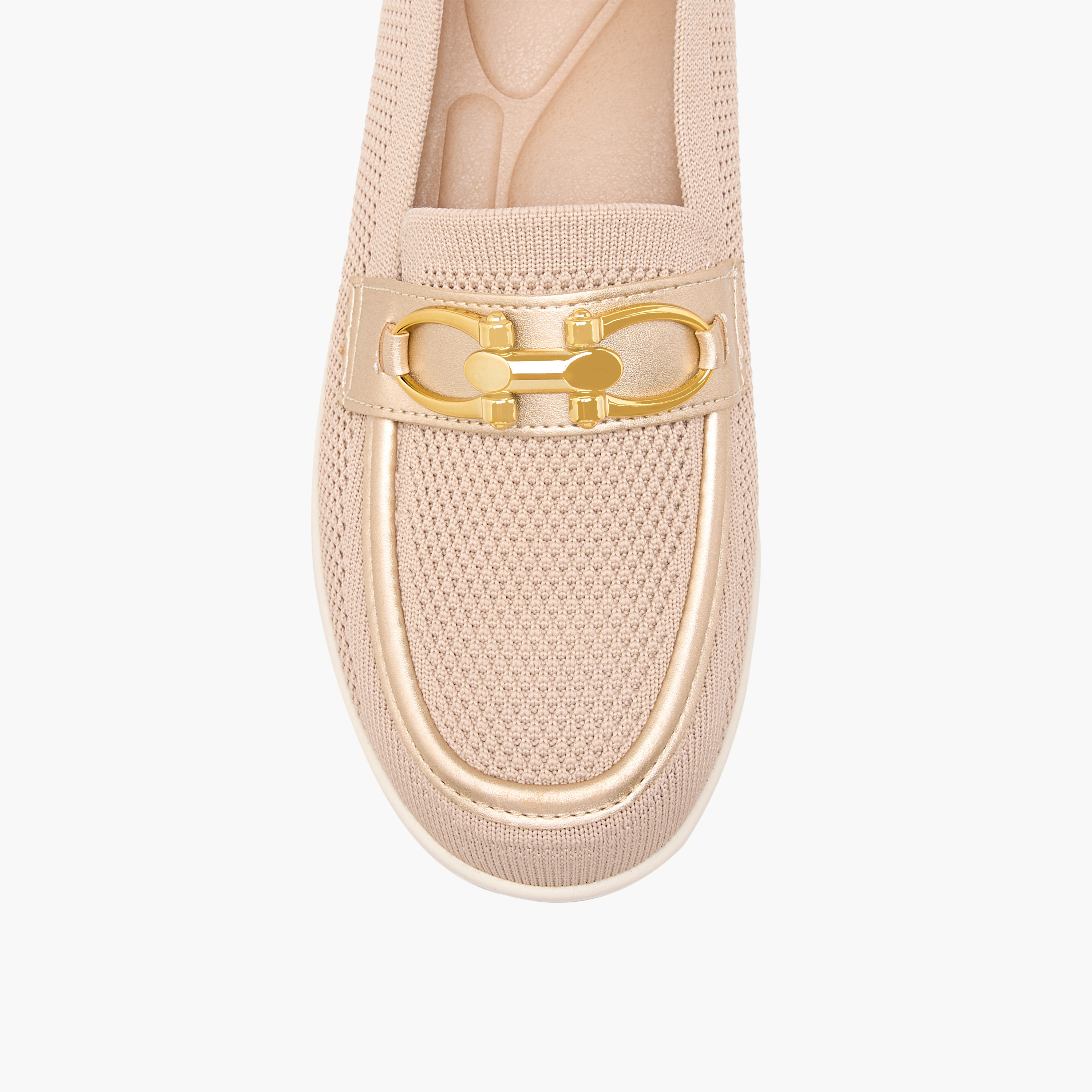 Flora Bella Textured Slip-On Loafers with Buckle Accent-women-shoes-flats-loafers-image-4