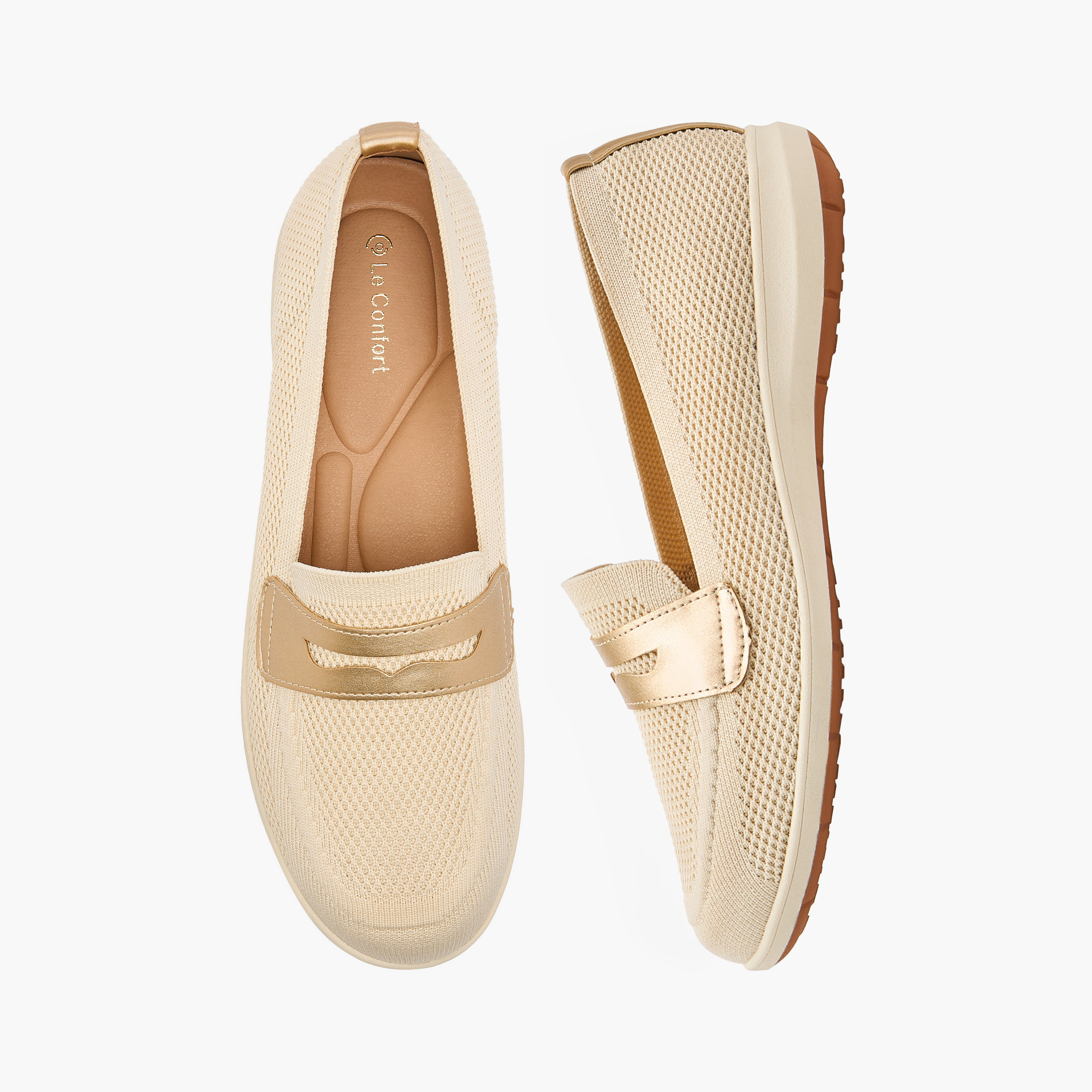حذاء سهل الارتداء شبك مريح بتفاصيل مفرغة من لو كونفورت-women-shoes-loafersandmoccasins-image-7