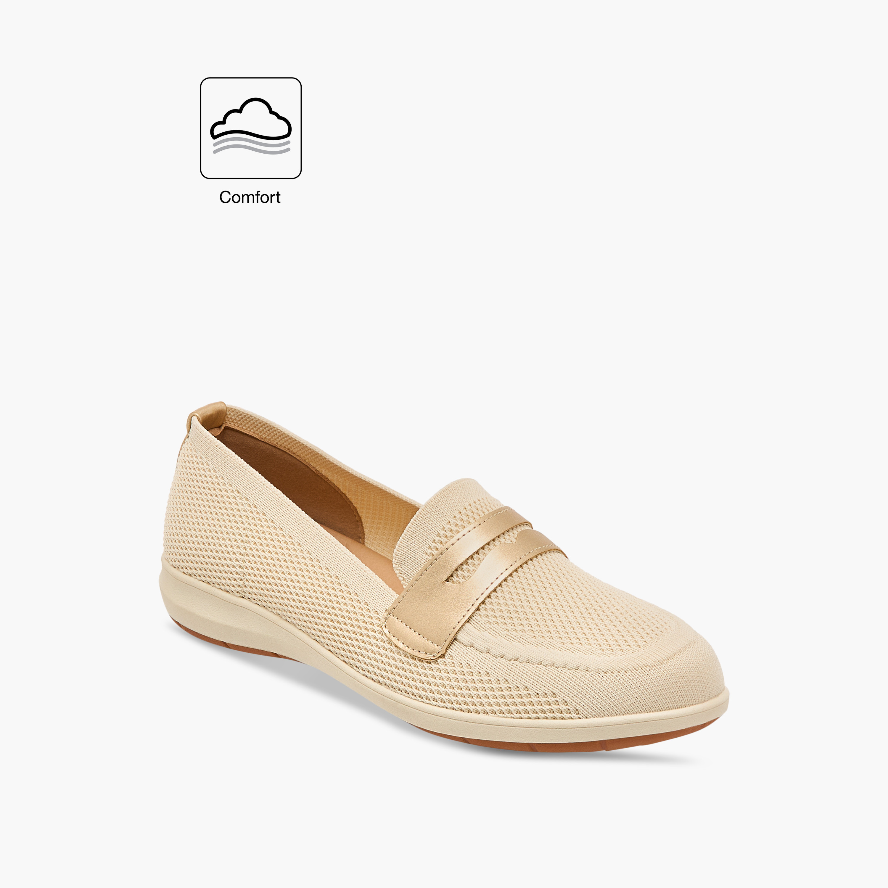 حذاء سهل الارتداء شبك مريح بتفاصيل مفرغة من لو كونفورت-women-shoes-loafersandmoccasins-image-8