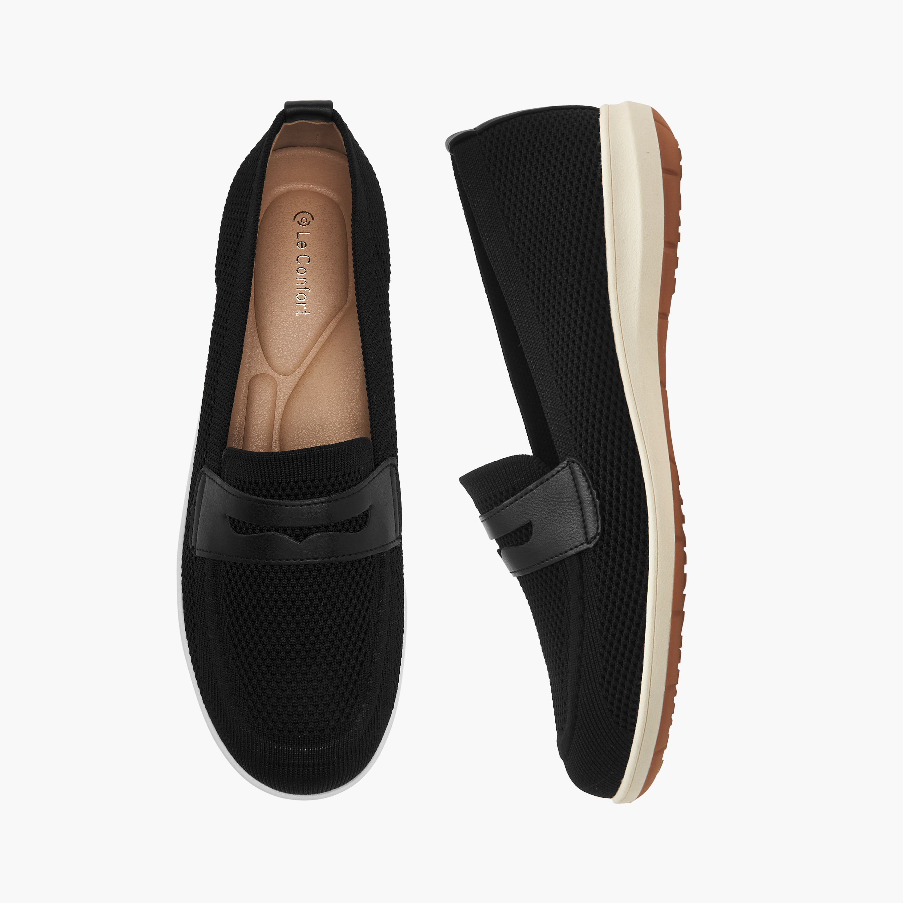 حذاء سهل الارتداء شبك مريح بتفاصيل مفرغة من لو كونفورت-women-shoes-loafersandmoccasins-image-1