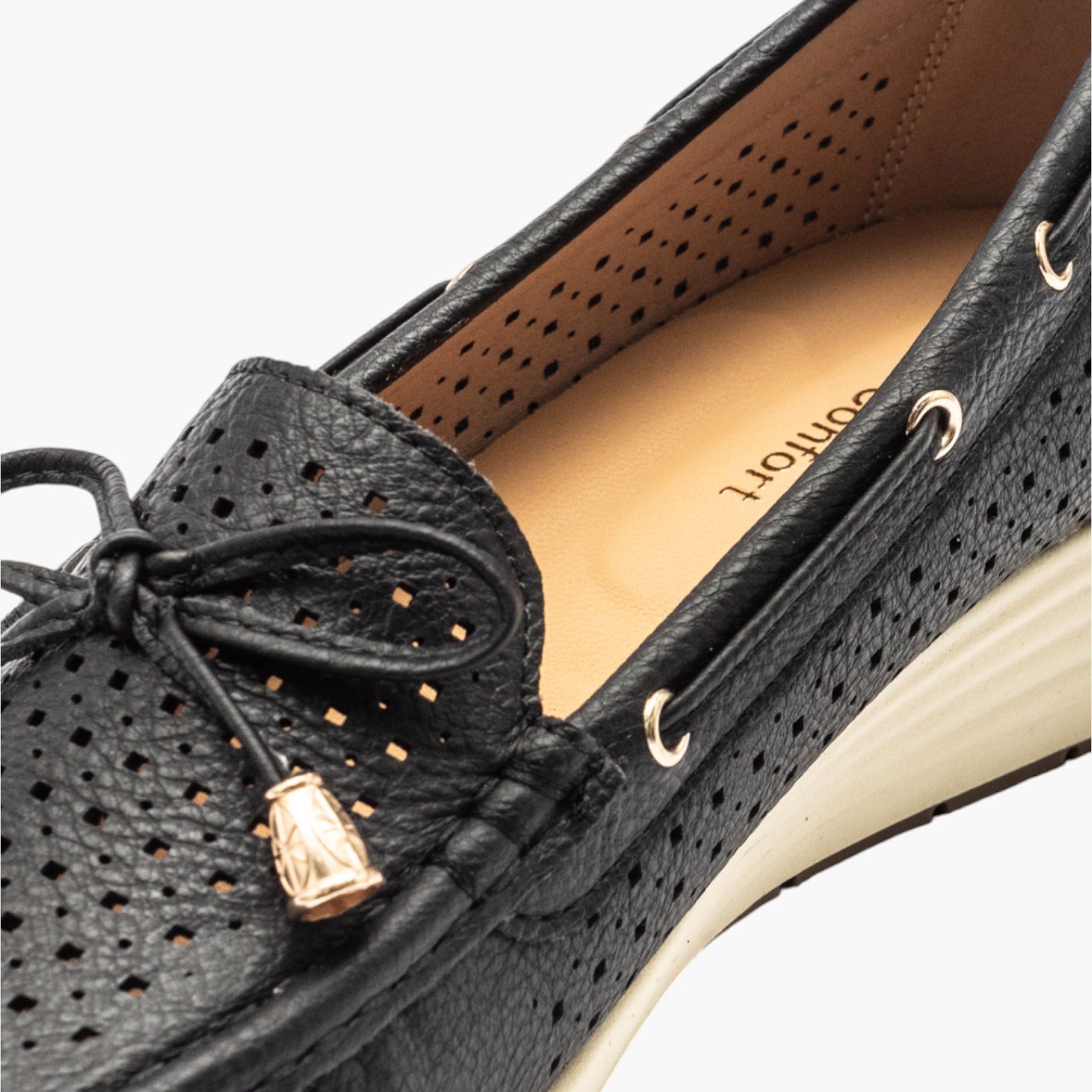 Le Confort Textured Slip-On Comfort Moccasins with Bow Detail-women-shoes-loafersandmoccasins-image-4