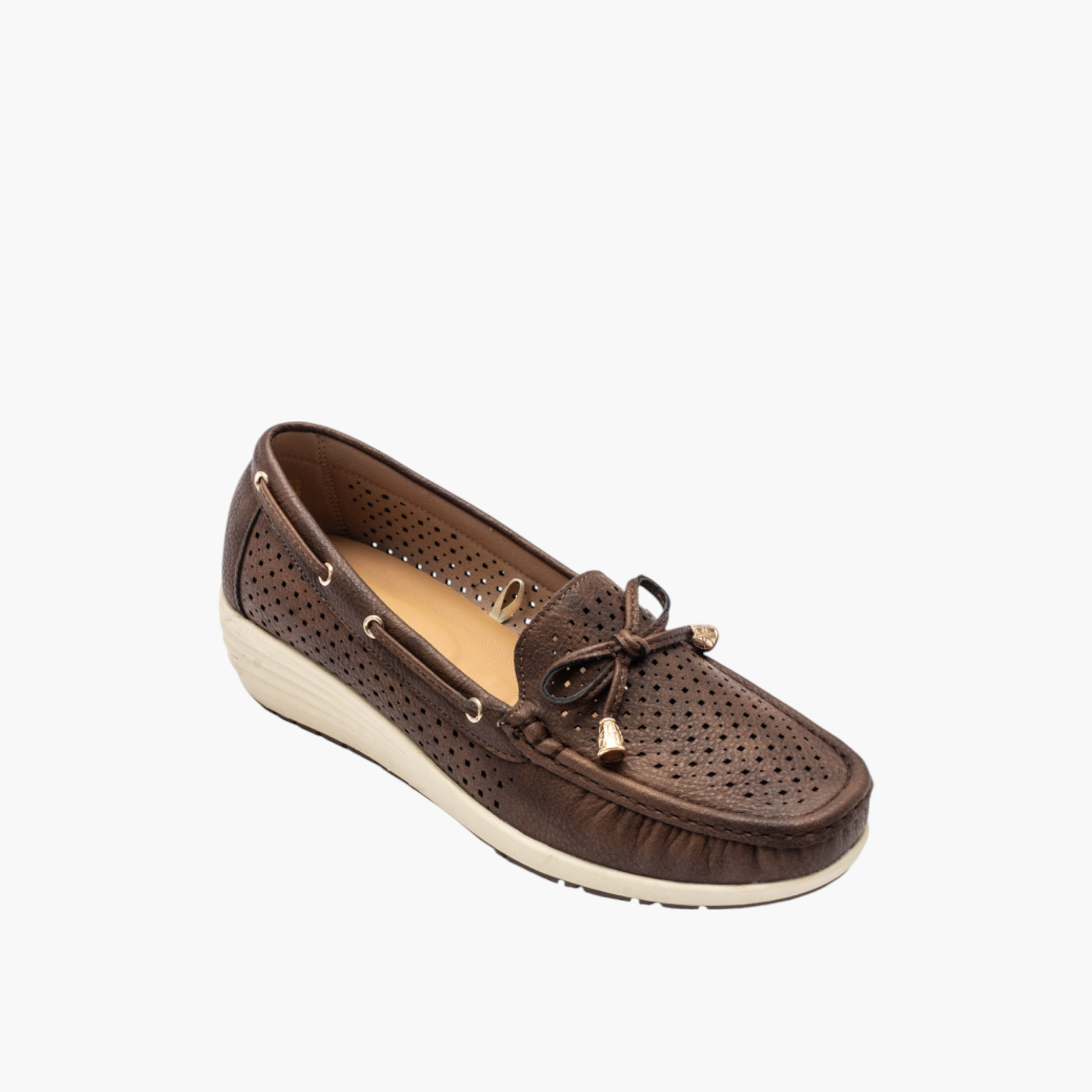 Le Confort Textured Slip-On Comfort Moccasins with Bow Detail-women-shoes-loafersandmoccasins-image-2