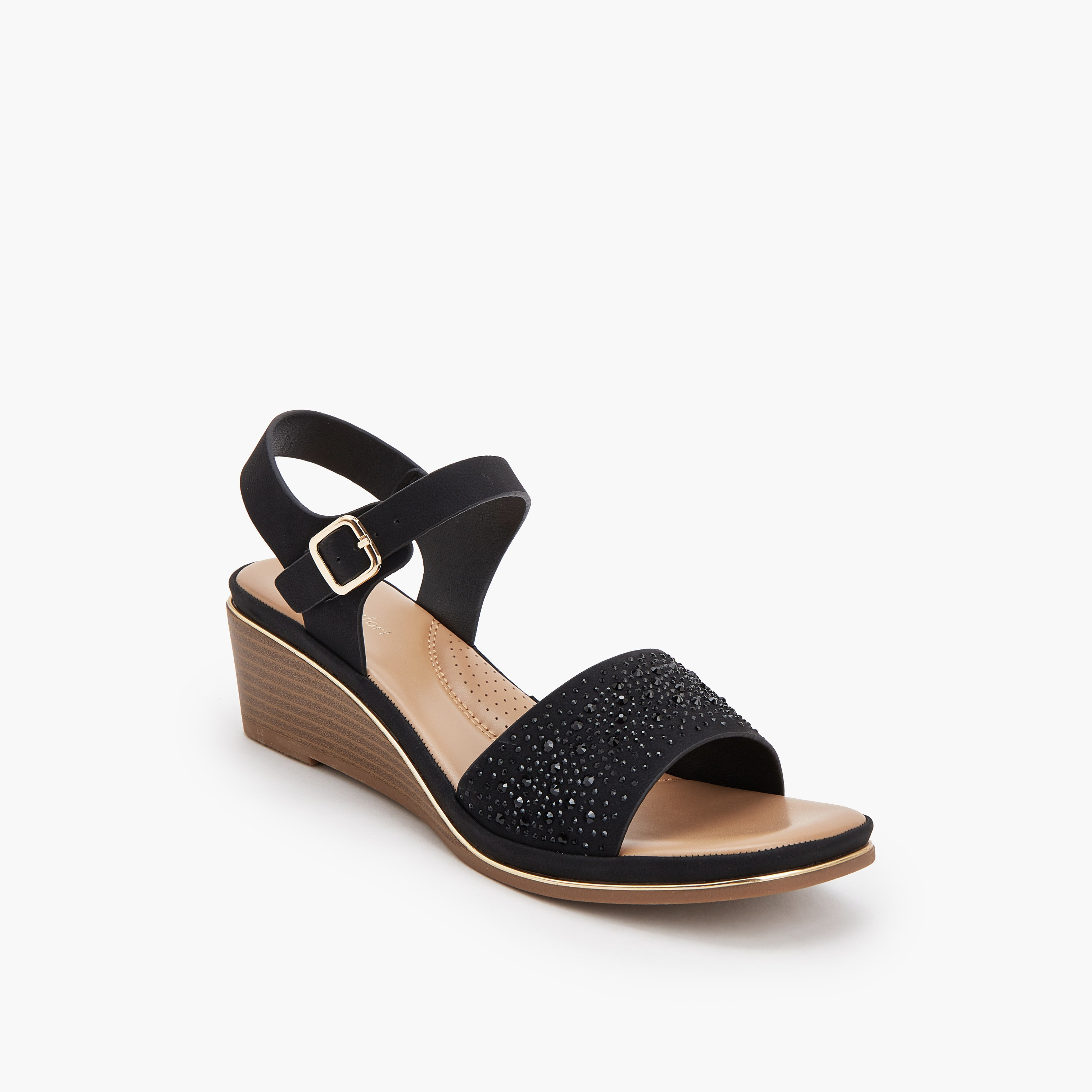 صندل بكعب ويدج بزينة راينستون للنساء من لو كونفورت-women-shoes-sandals-heeled-image-4