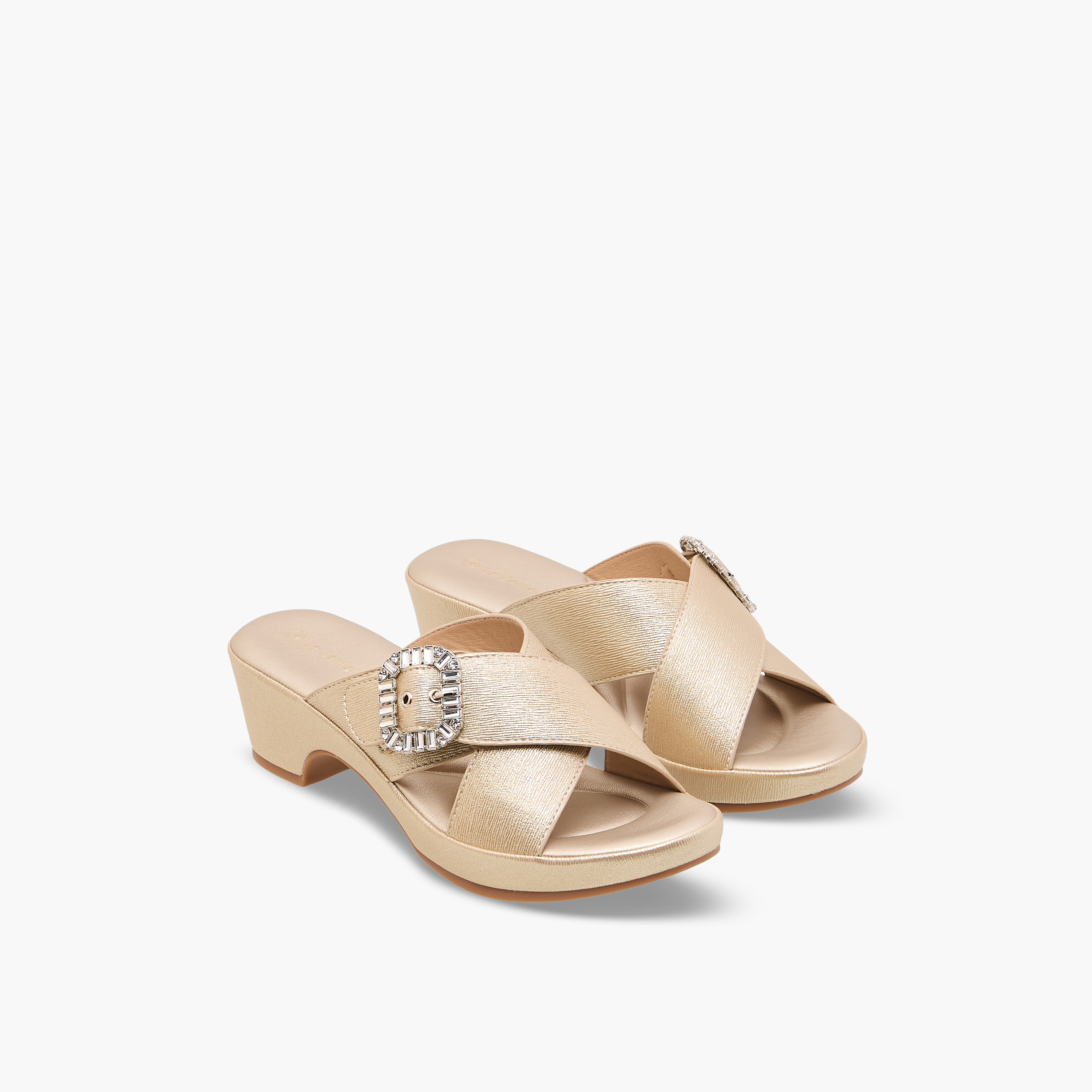 Le Confort Women Block Heel Cross Strap Sandals-women-shoes-sandals-heeled-image-1