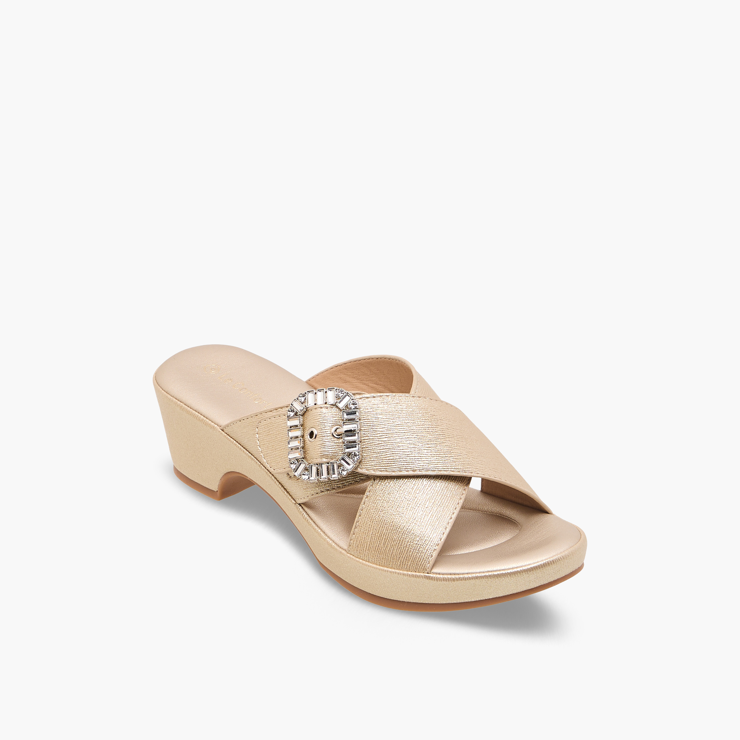 Le Confort Women Block Heel Cross Strap Sandals-women-shoes-sandals-heeled-image-2