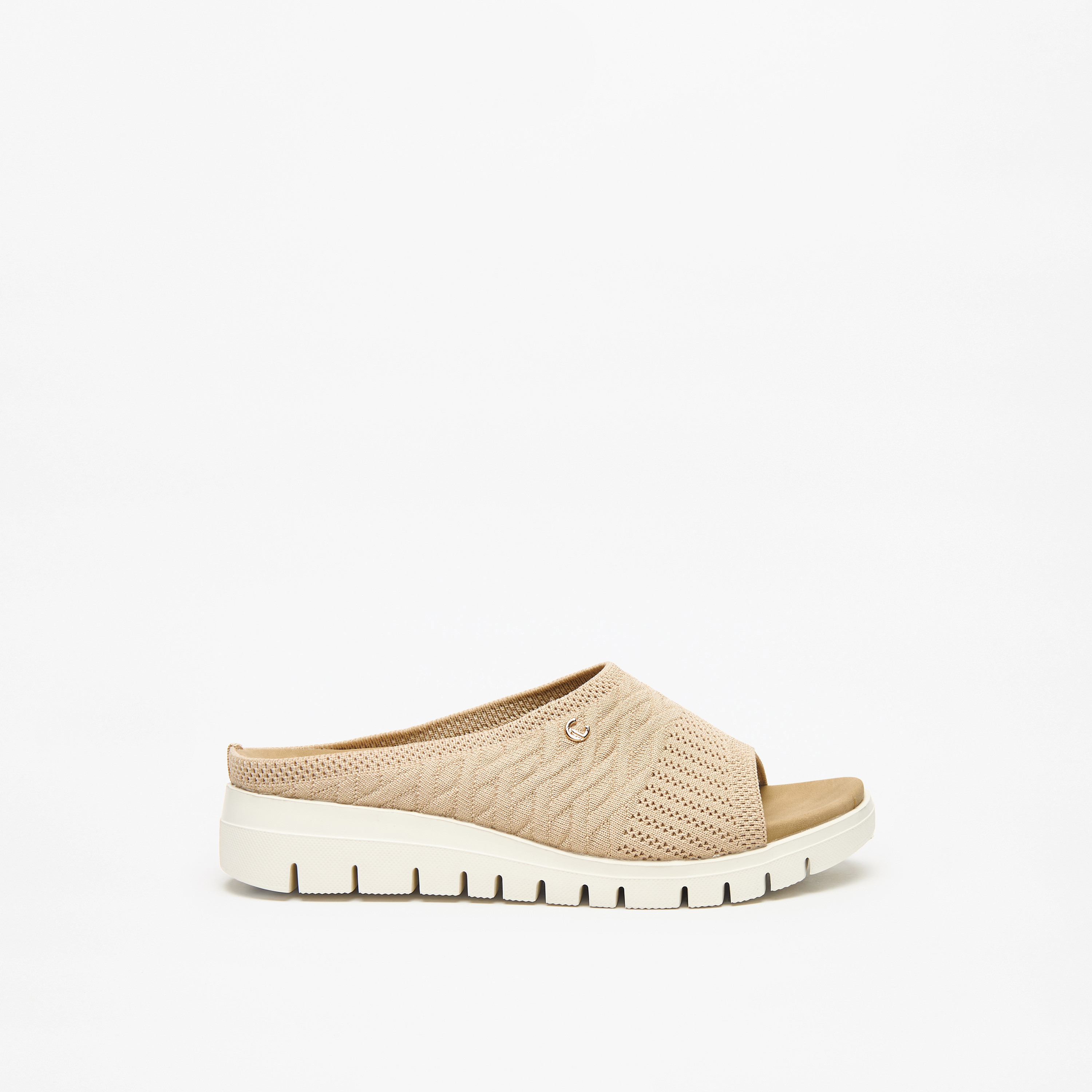 Le Confort Textured Slip-On Sandals with Flatform Heels-women-shoes-flats-sandals-image-3