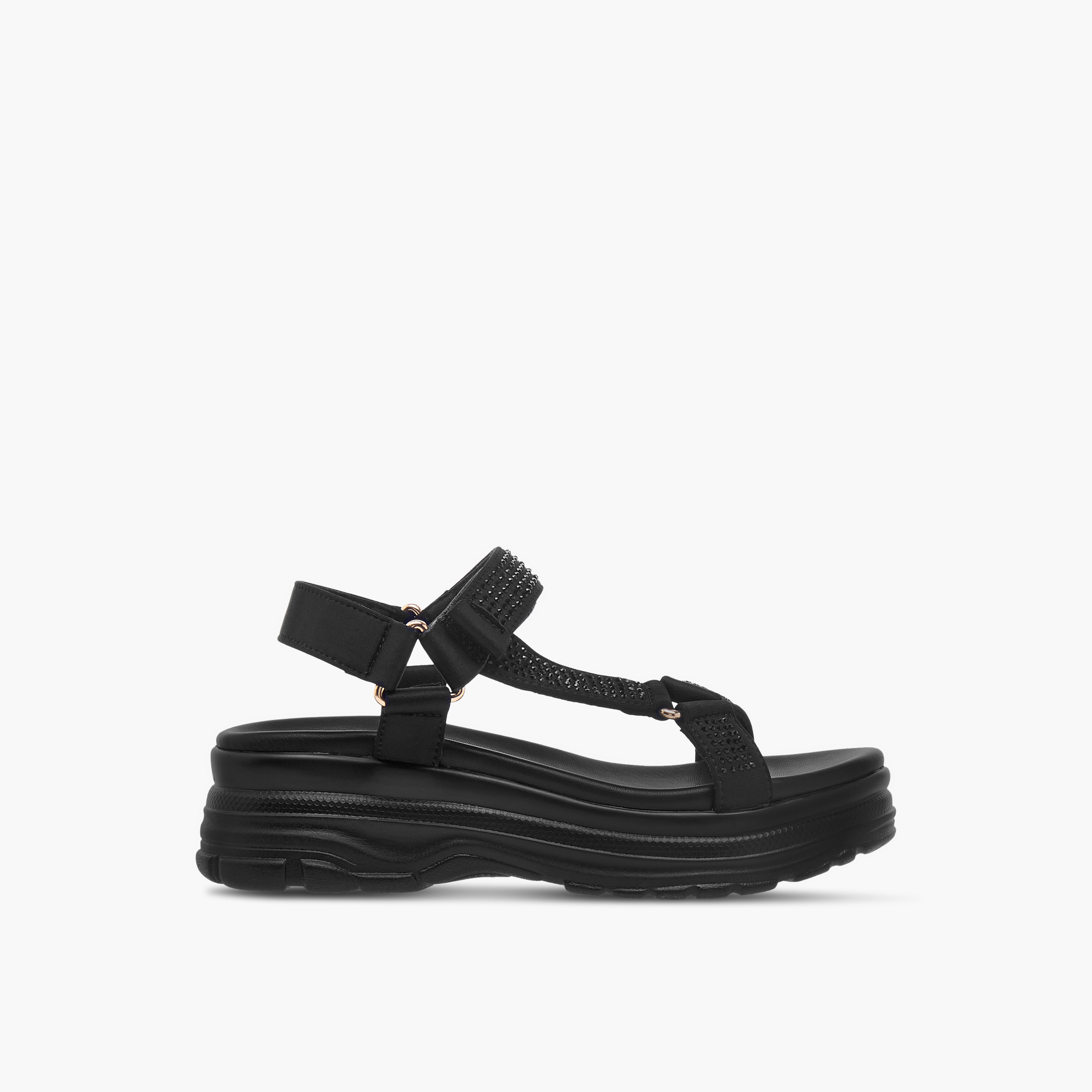 صندل مزيّن بنعل سميك وحزام وشريط إغلاق لاصق من لو كونفرت-girls-shoes-sandals-image-2