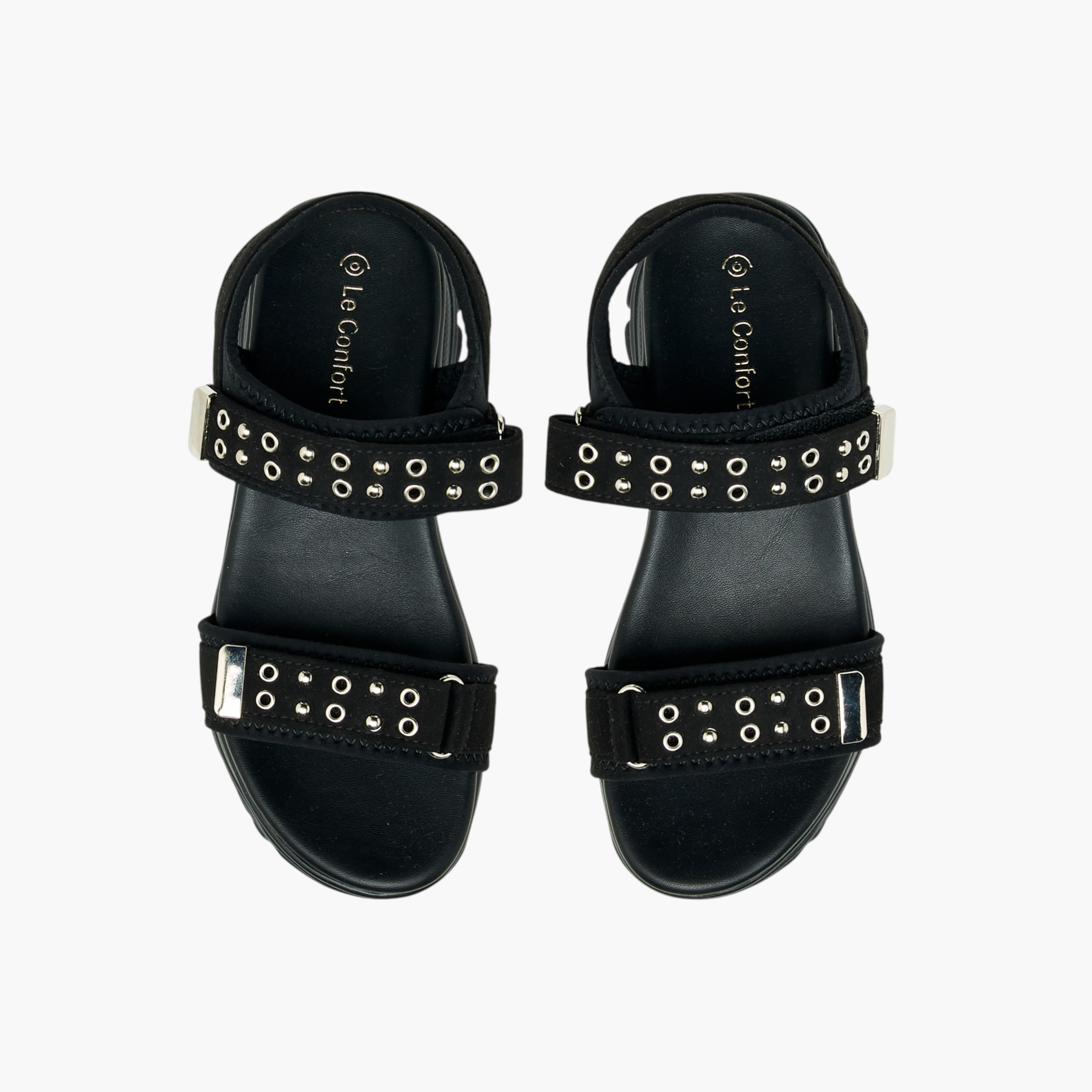 Le Confort Rivet Embellished Sandals with Hook and Loop Closure-girls-shoes-sandals-image-1