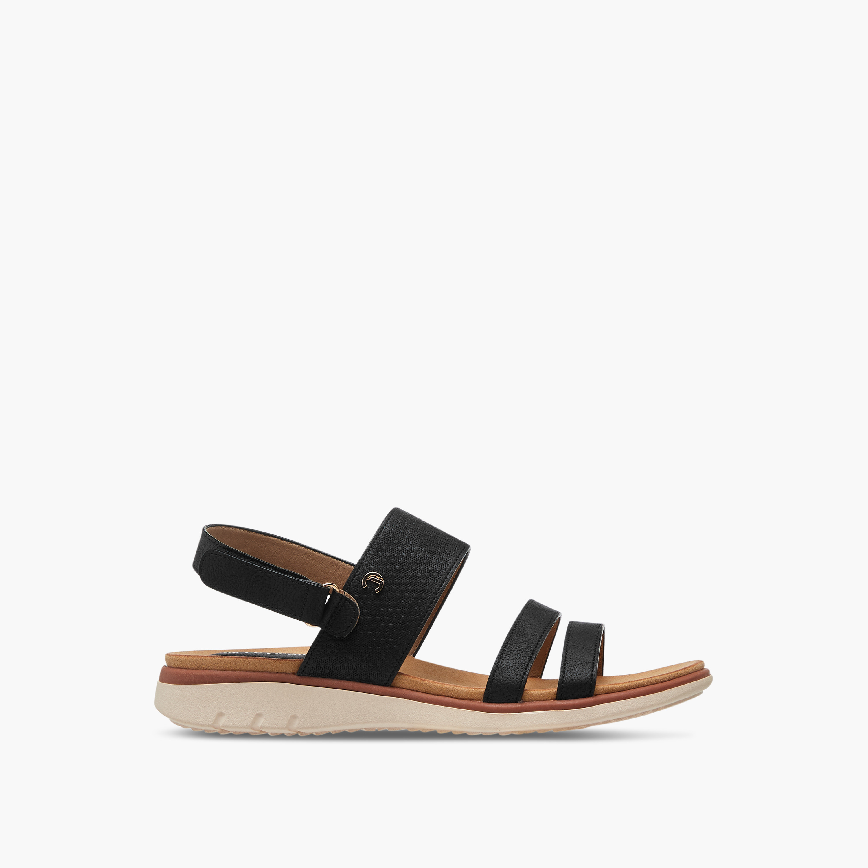 Le Confort Textured Comfort Sandals with Hook and Loop Closure-women-shoes-flats-sandals-image-3