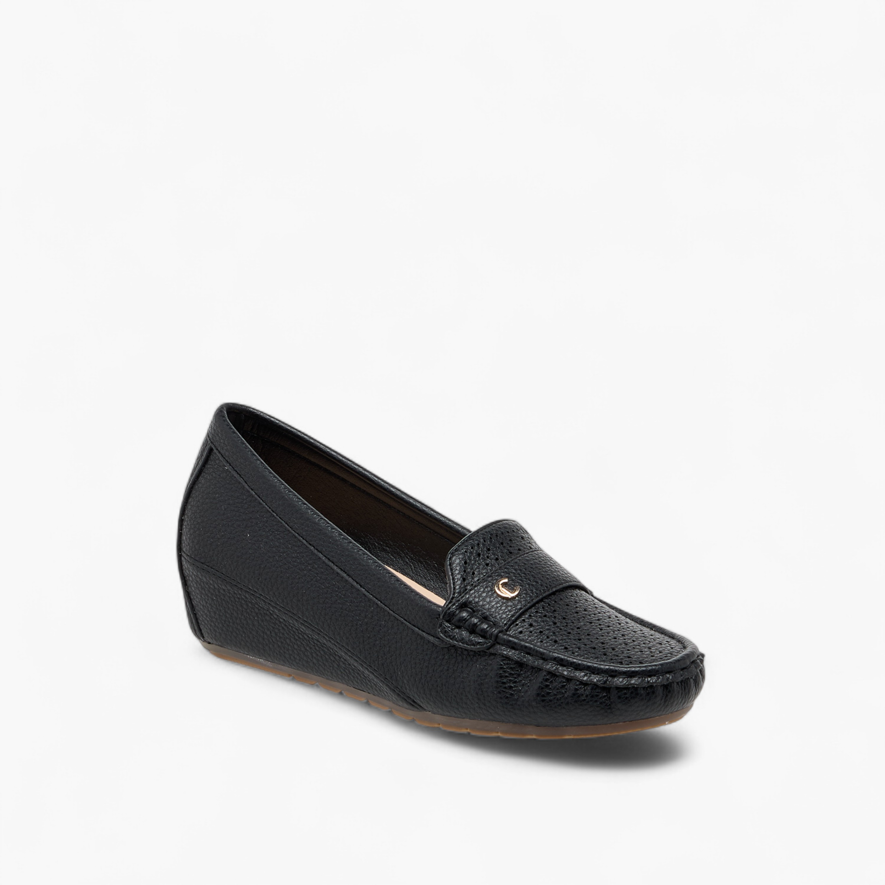 حذاء سهل الارتداء وبارز الملمس بكعب ويدج من لو كونفورت-women-shoes-heels-image-2