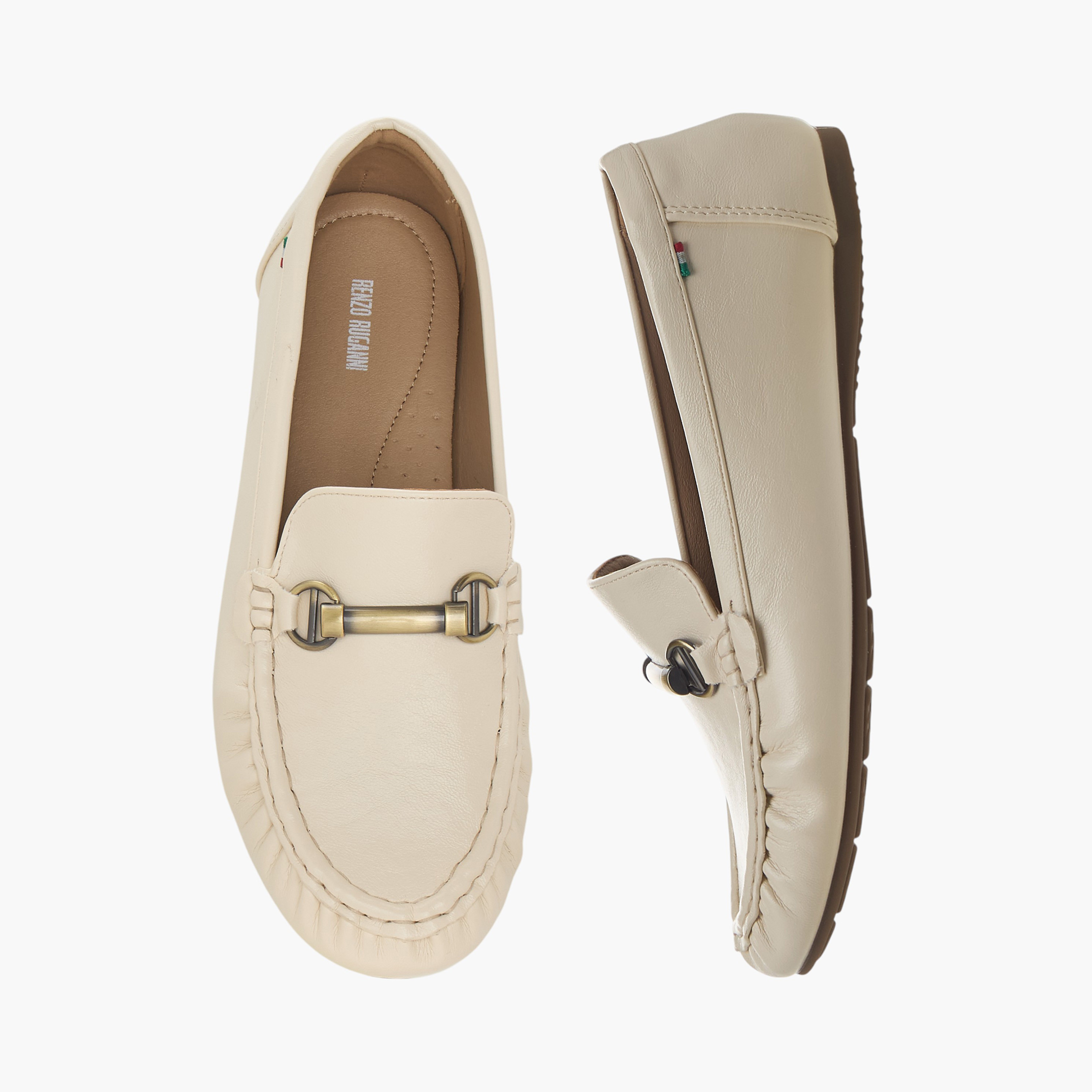 Renzo Ruganni Women Metallic Accent Moccasins-women-shoes-flats-moccasins-image-1