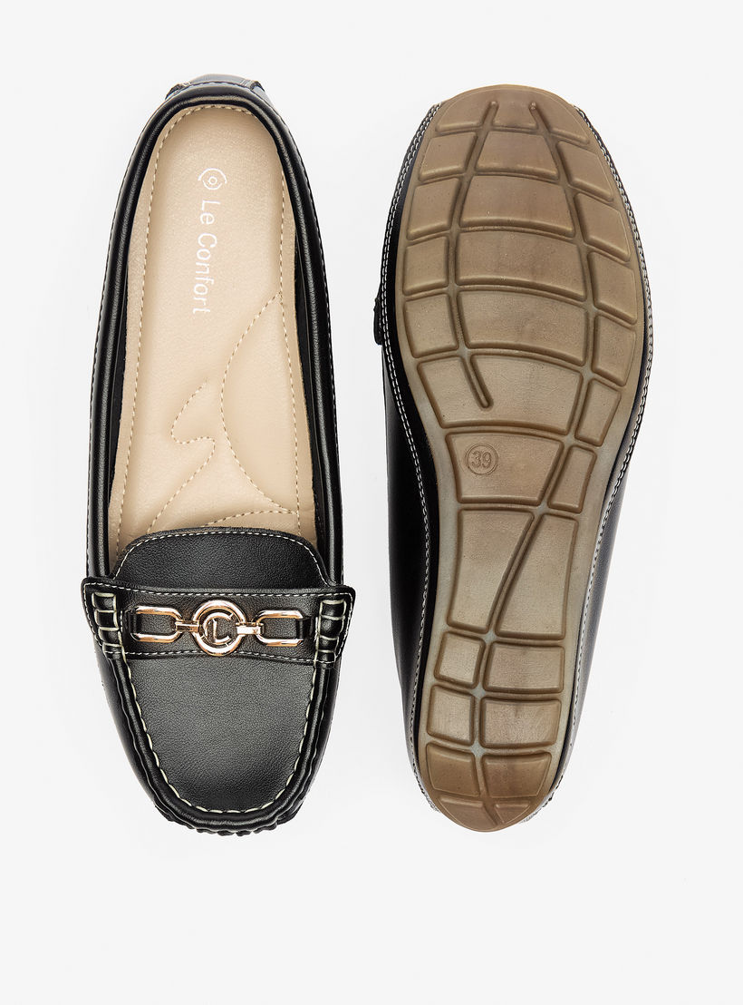 حذاء مريح بكعب ويدج وزينة معدنية من لو كونفورت-women-shoes-heels-image-4