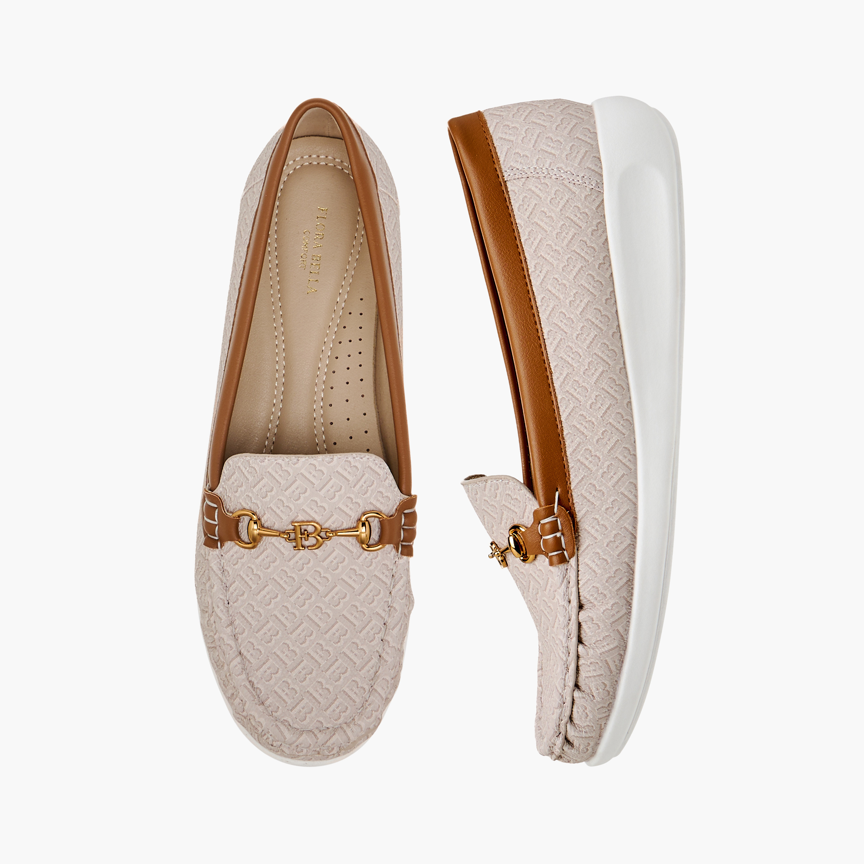Flora Bella Monogram Print Slip-On Comfort Loafers-women-shoes-loafersandmoccasins-image-1
