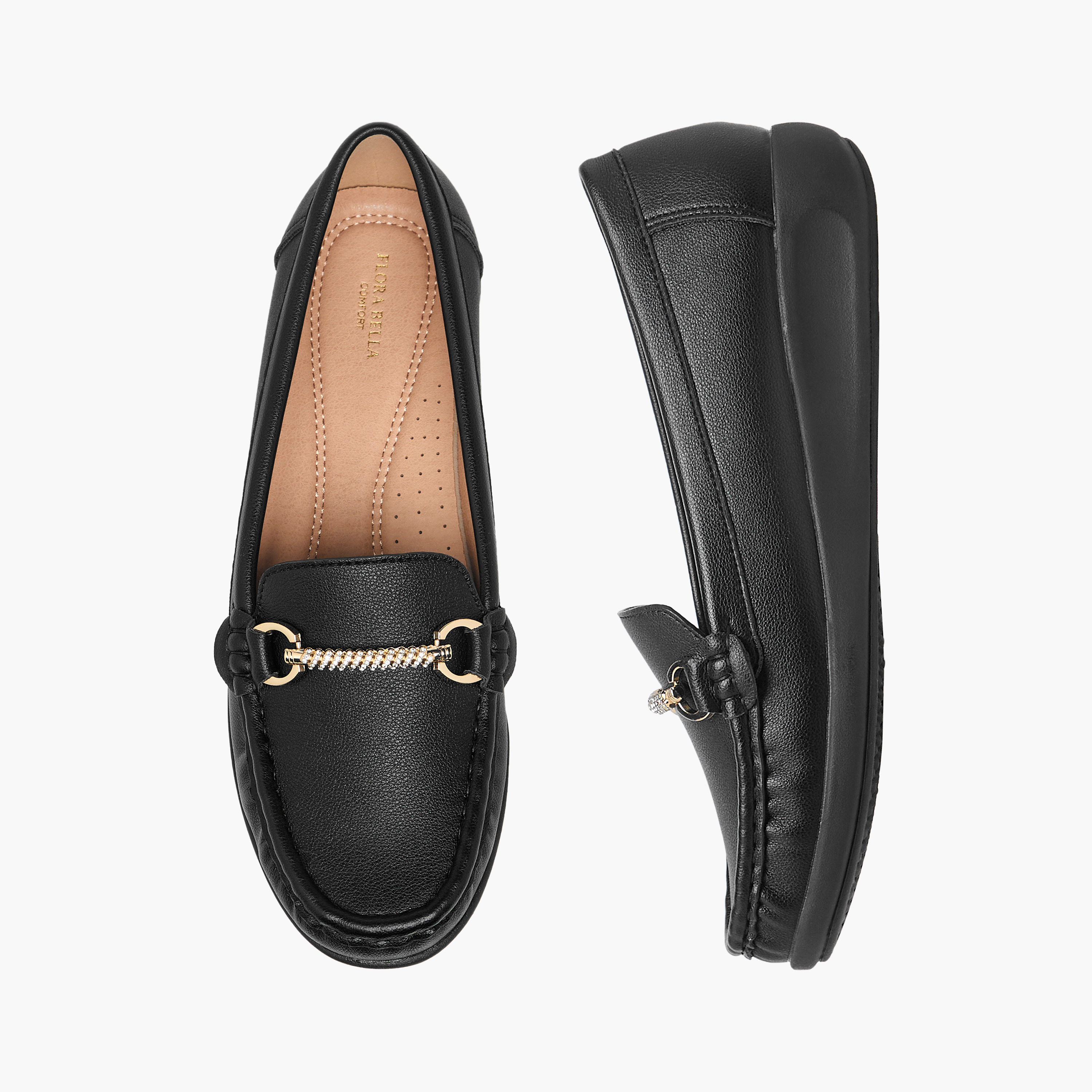 Flora Bella Womens' Slip-On Loafers with Metallic Accent-women-shoes-flats-loafers-image-1