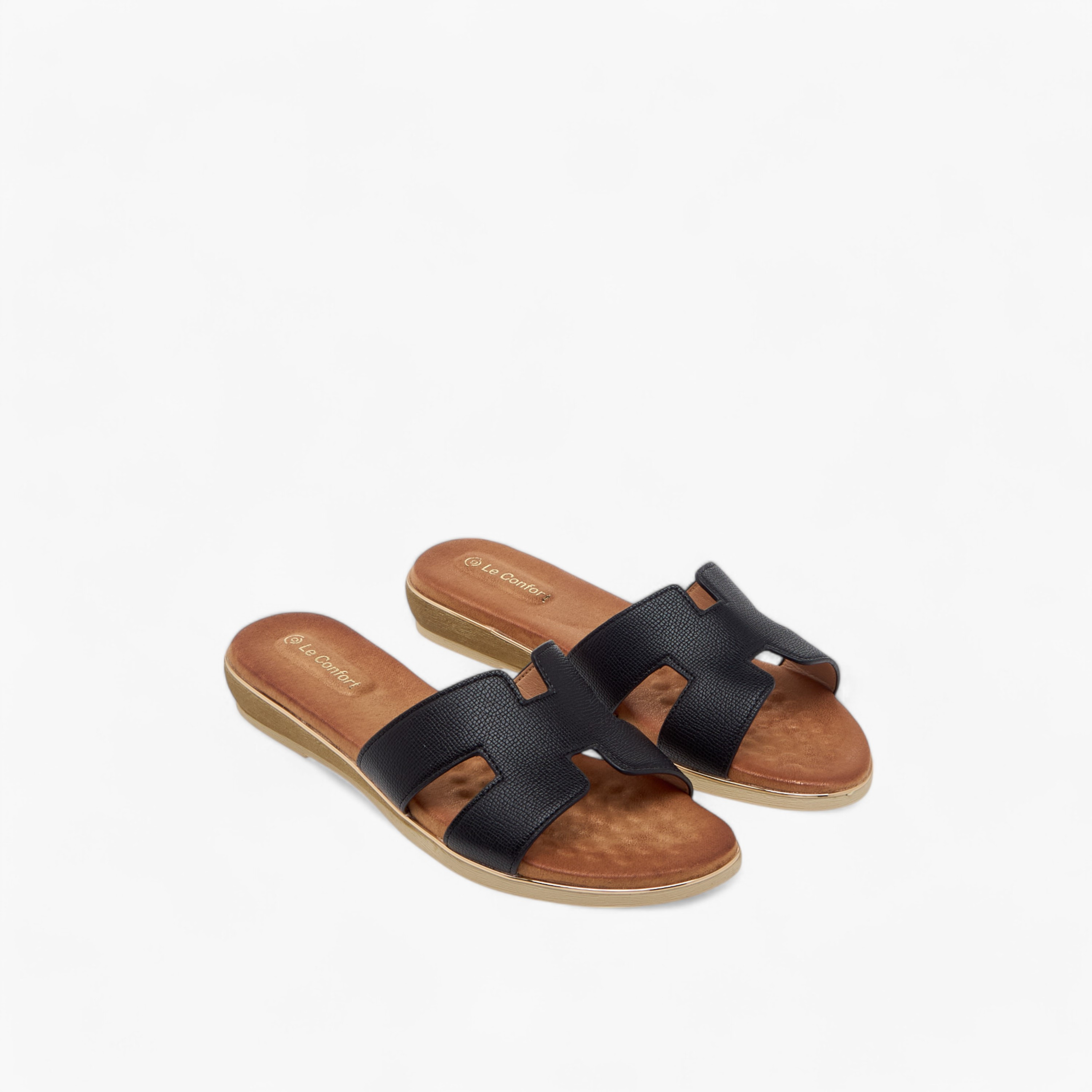 Le Confort Cutout Detail Slip-On Sandals-women-shoes-flats-sandals-image-1