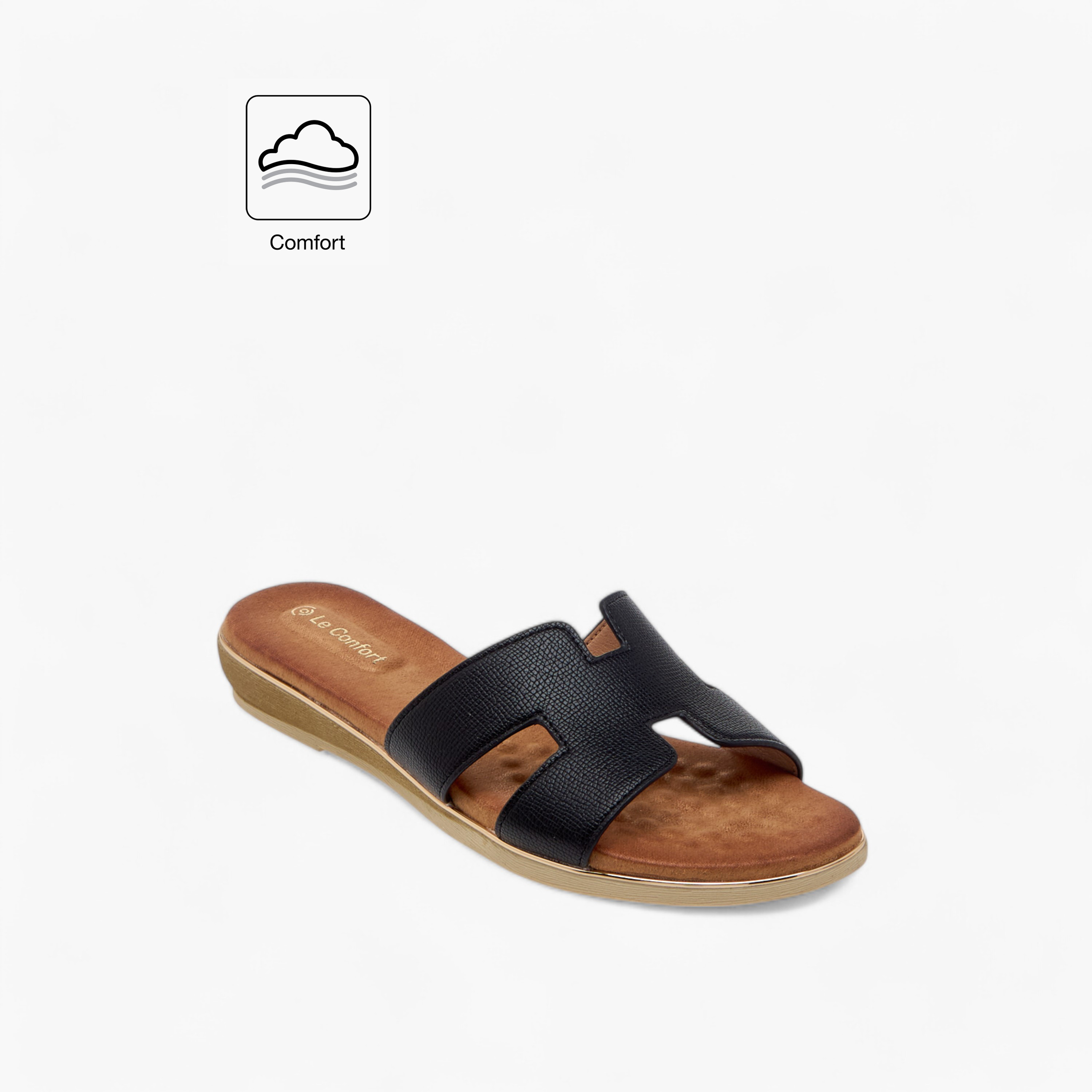 Le Confort Cutout Detail Slip-On Sandals-women-shoes-flats-sandals-image-2