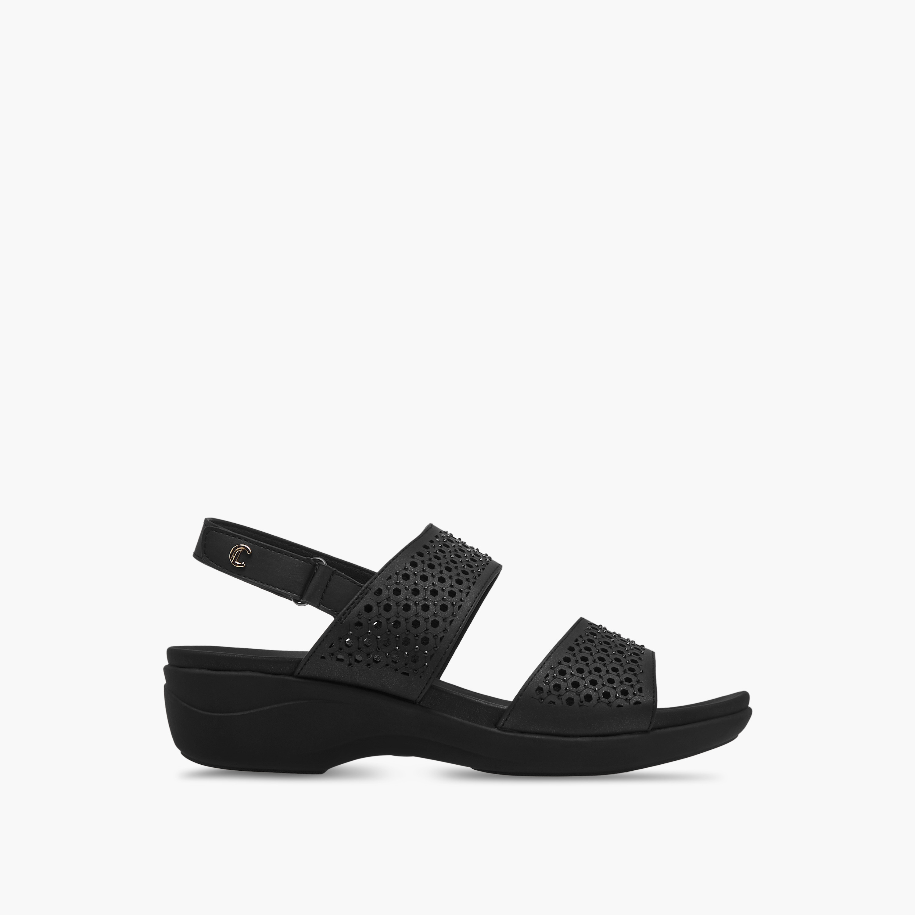 Le Confort Embellished Platform Comfort Sandals with Hook and Loop Closure-women-shoes-flats-sandals-image-2