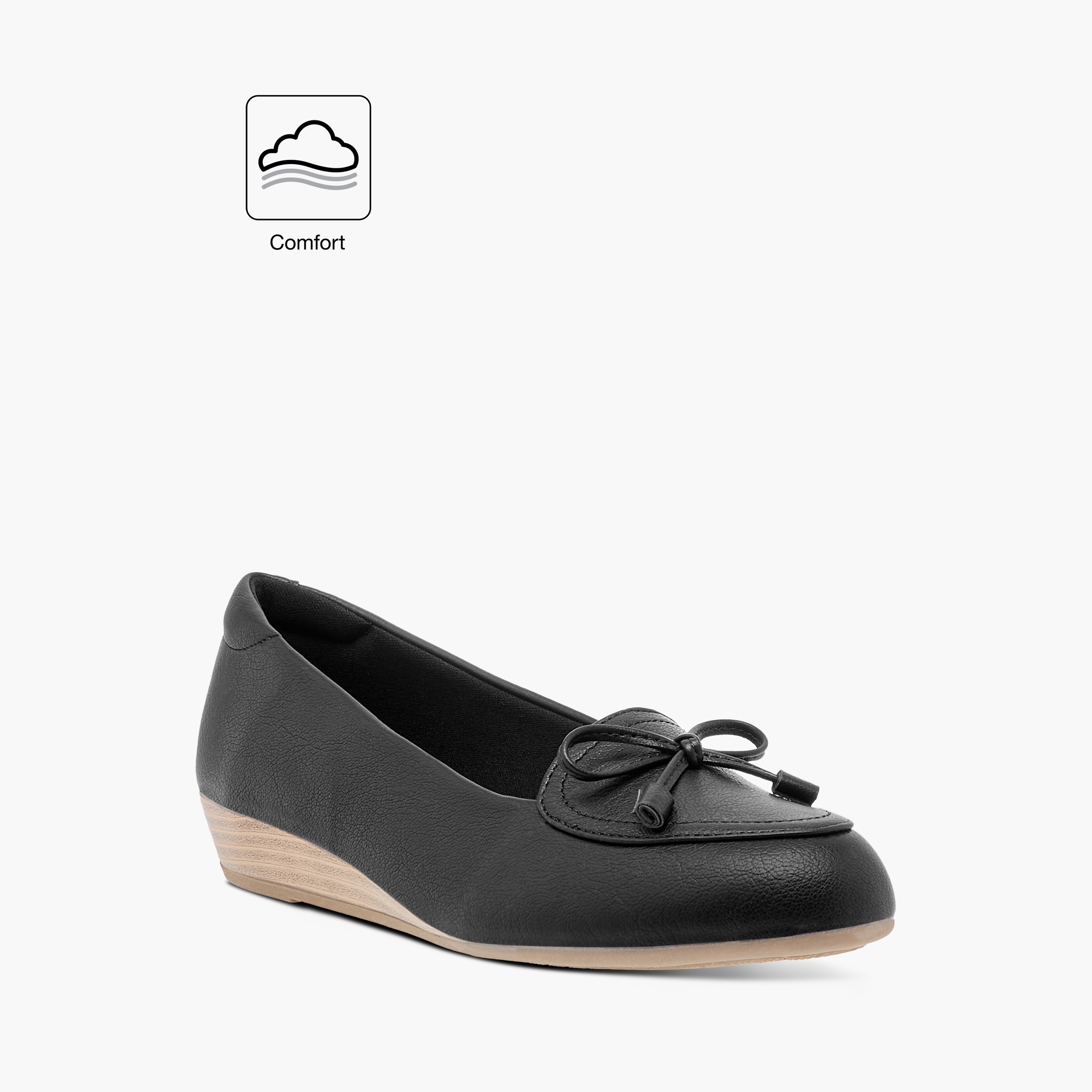 Le Confort Bow Detail Comfort Ballerina Shoes with Wedge Heels-women-shoes-ballerinas-image-2