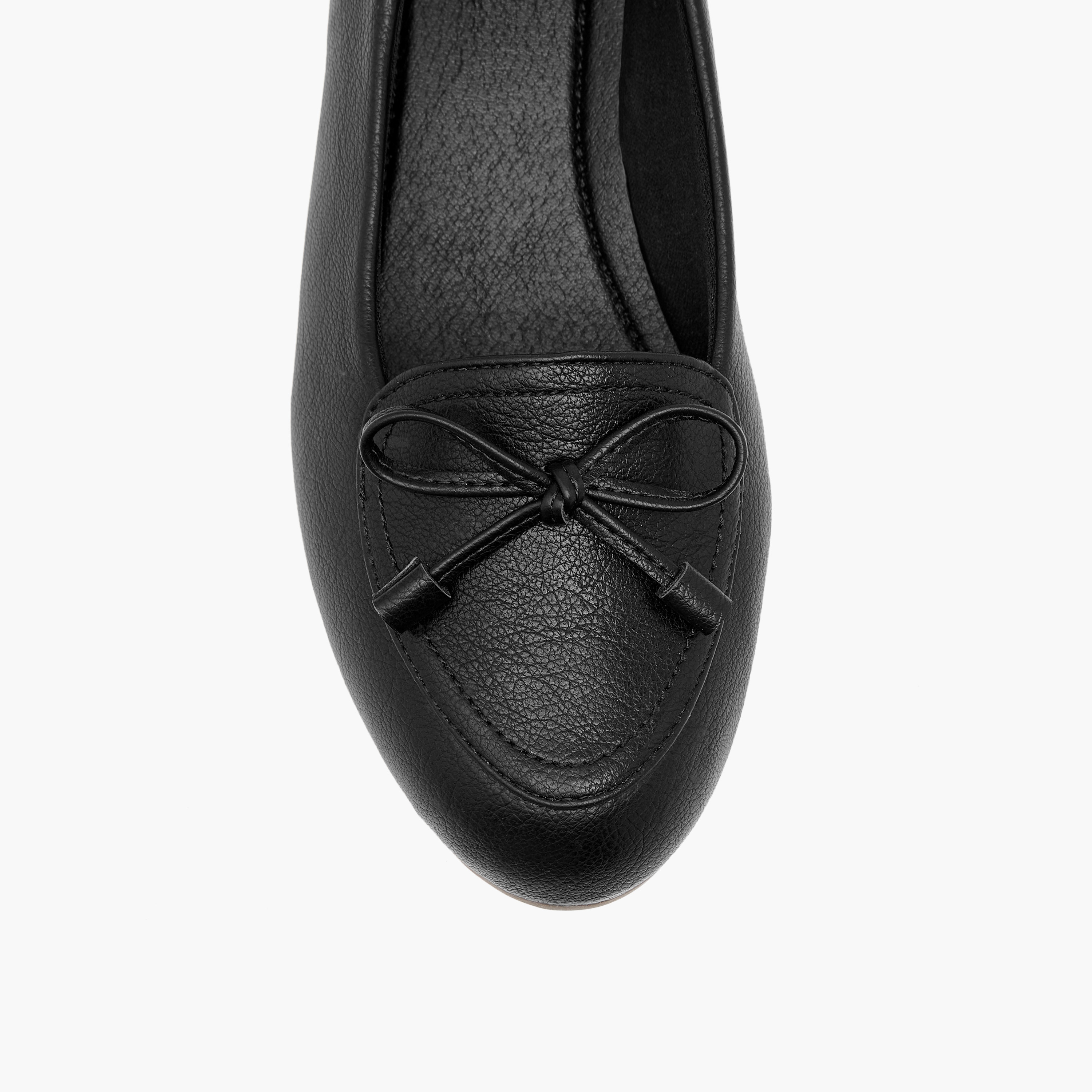 حذاء باليرينا مريح بكعب ويدج وتفاصيل فيونكة من لو كونفورت-women-shoes-ballerinas-image-10