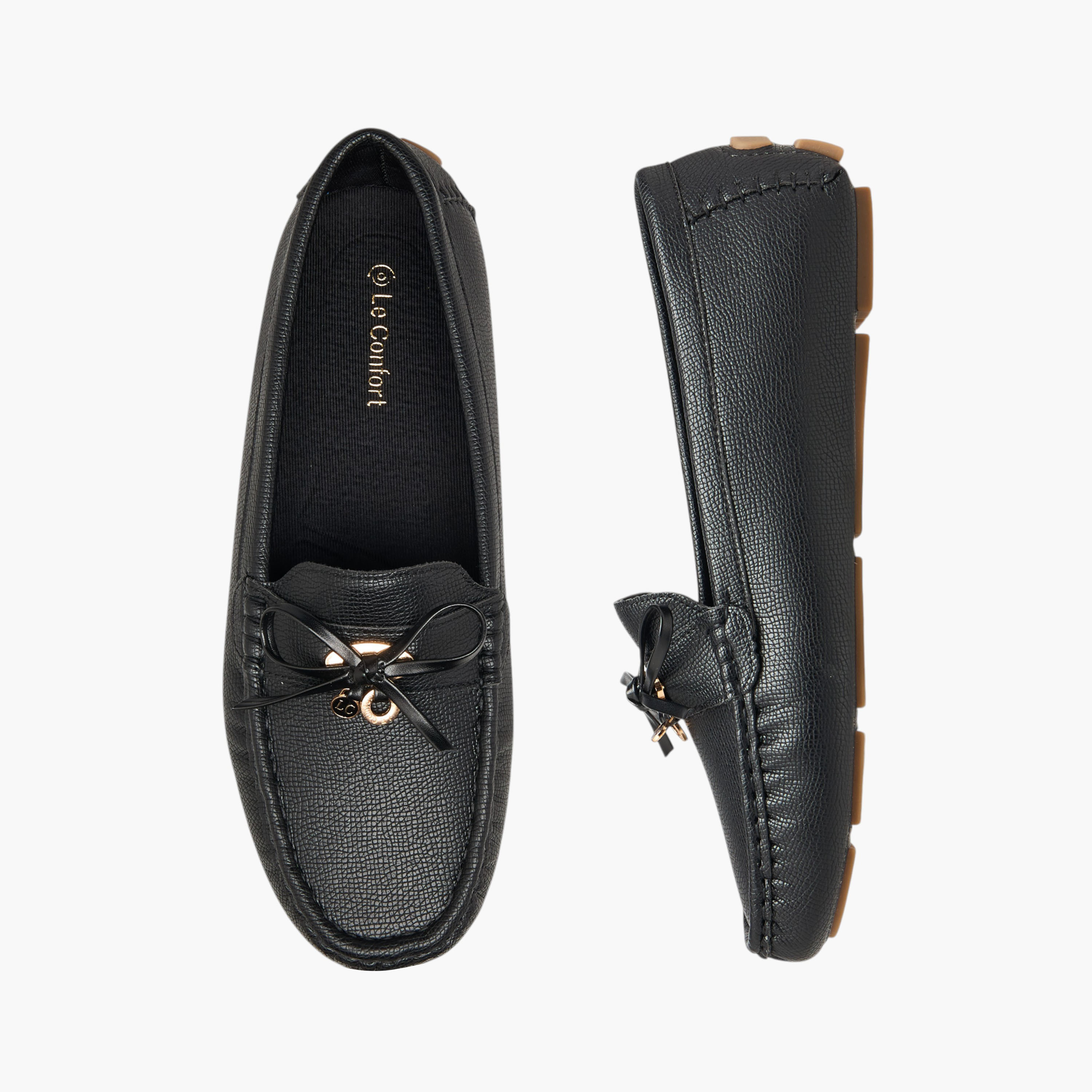 حذاء موكاسين بزينة فيونكة من لو كونفورت-women-shoes-flats-moccasins-image-1