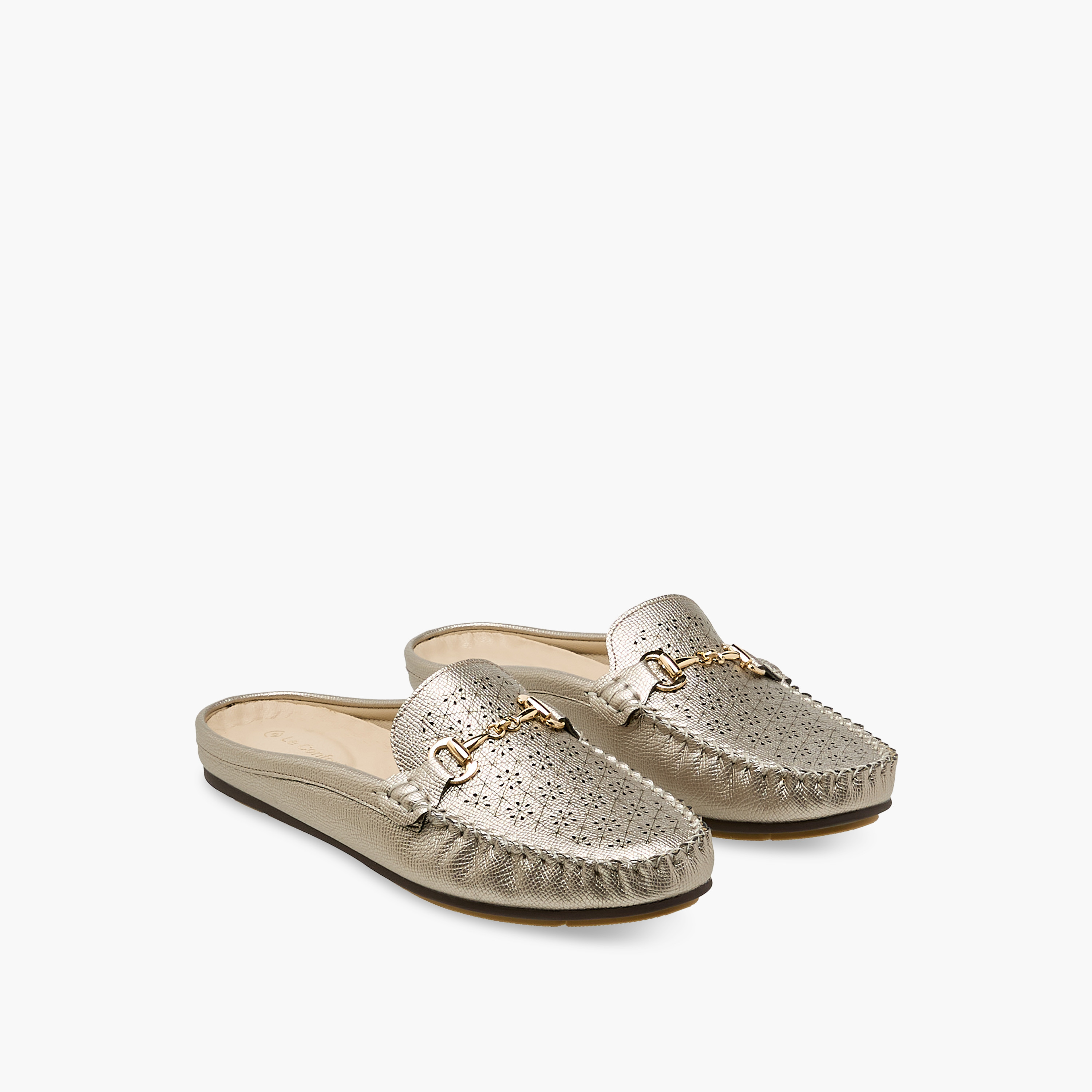 Le Confort Women Perforated Slip-On Mules-women-shoes-flats-mules-image-1