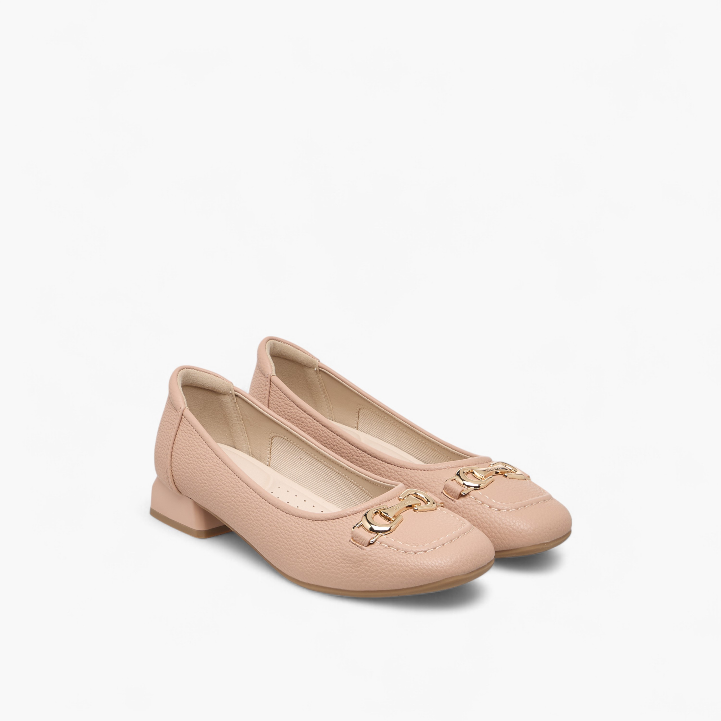 Celeste Women's Metal Accent Slip-On Ballerina Shoes with Block Heels-women-shoes-ballerinas-image-1