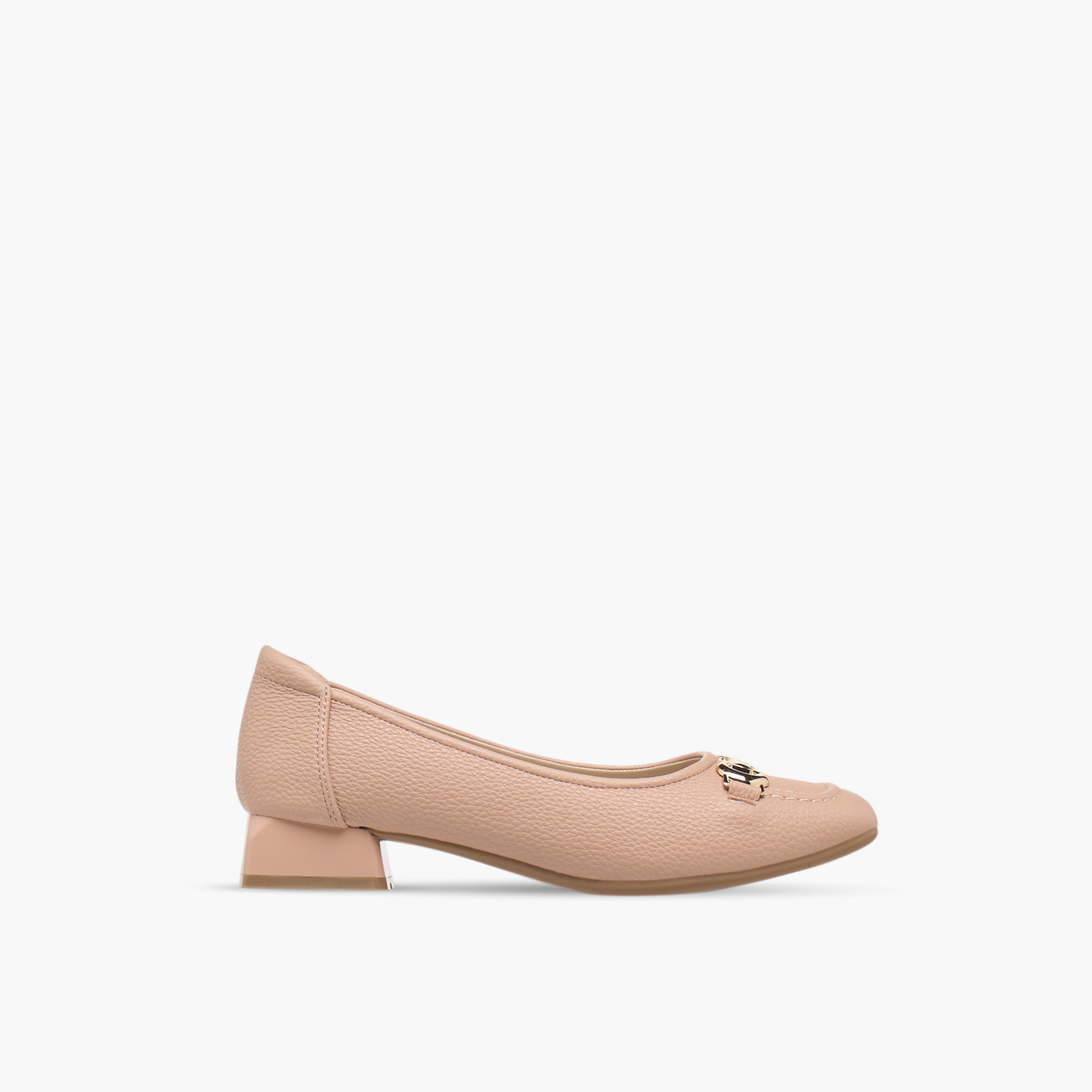 Celeste Women's Metal Accent Slip-On Ballerina Shoes with Block Heels-women-shoes-ballerinas-image-3