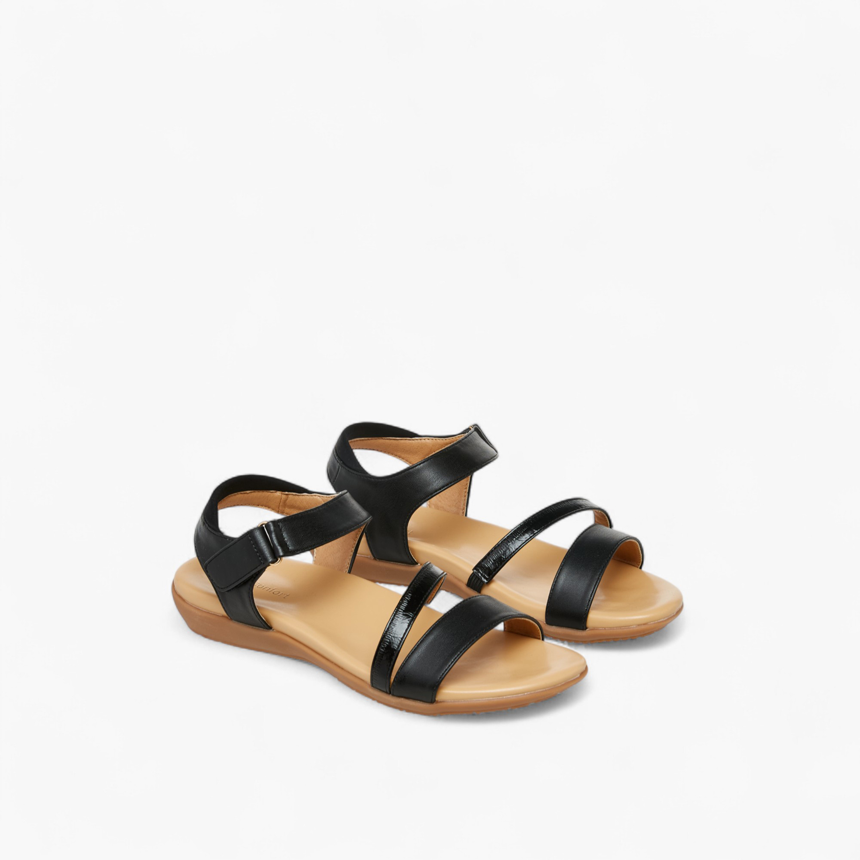 Le Confort Strappy Sandals with Hook and Loop Closure-women-shoes-sandals-heeled-image-1