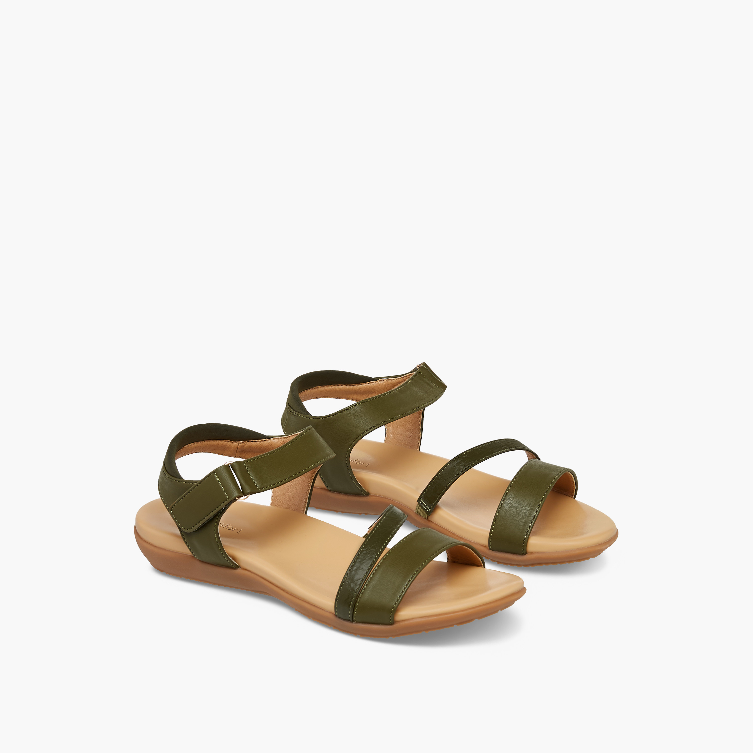 صندل بأحزمة وشريط إغلاق لاصق من لو كونفورت-women-shoes-sandals-heeled-image-1