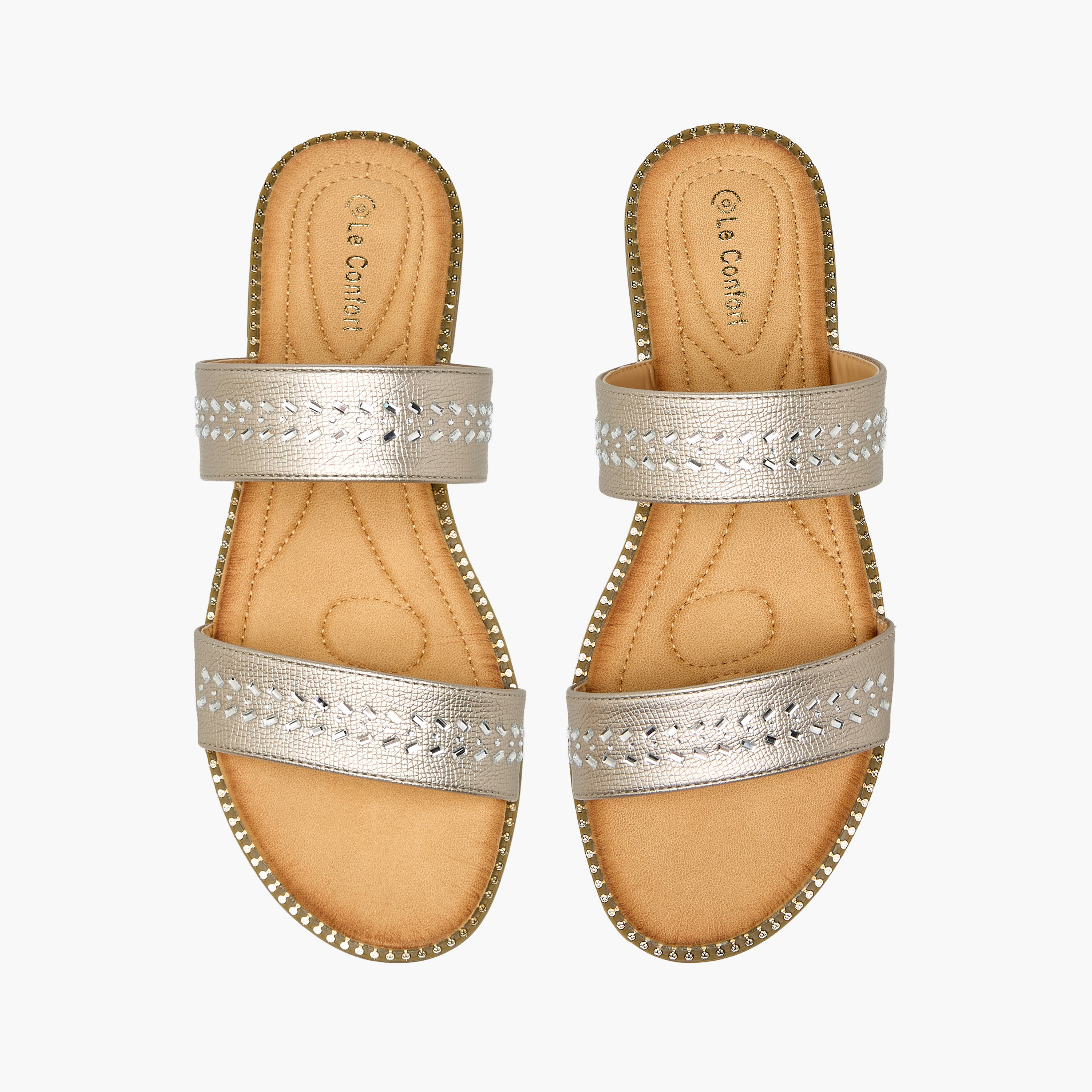 Le Confort Women Studded Slide Sandals-women-shoes-flats-sandals-image-1